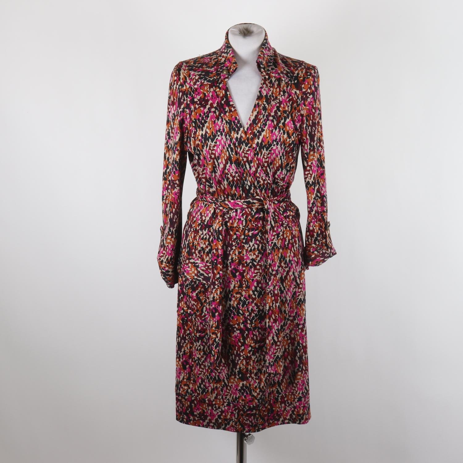 Klänning, Diane von Furstenberg, mönsstrad, 100% silke, stl. M