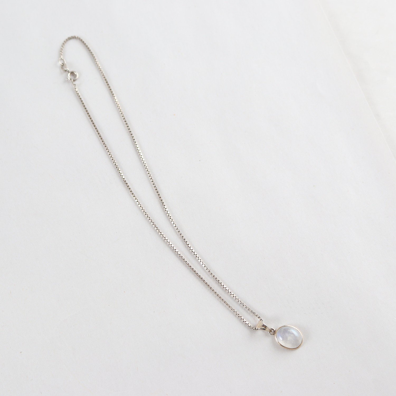 Halsband, silver 925, månsten, brv: 4,3 g