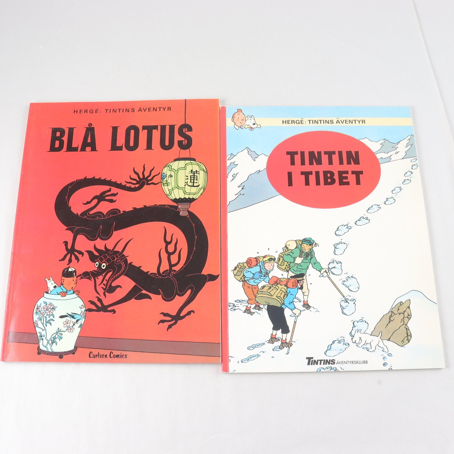 Bokpaket Tintins äventyr, Blå Lotus & Tintin i Tibet, Hergé