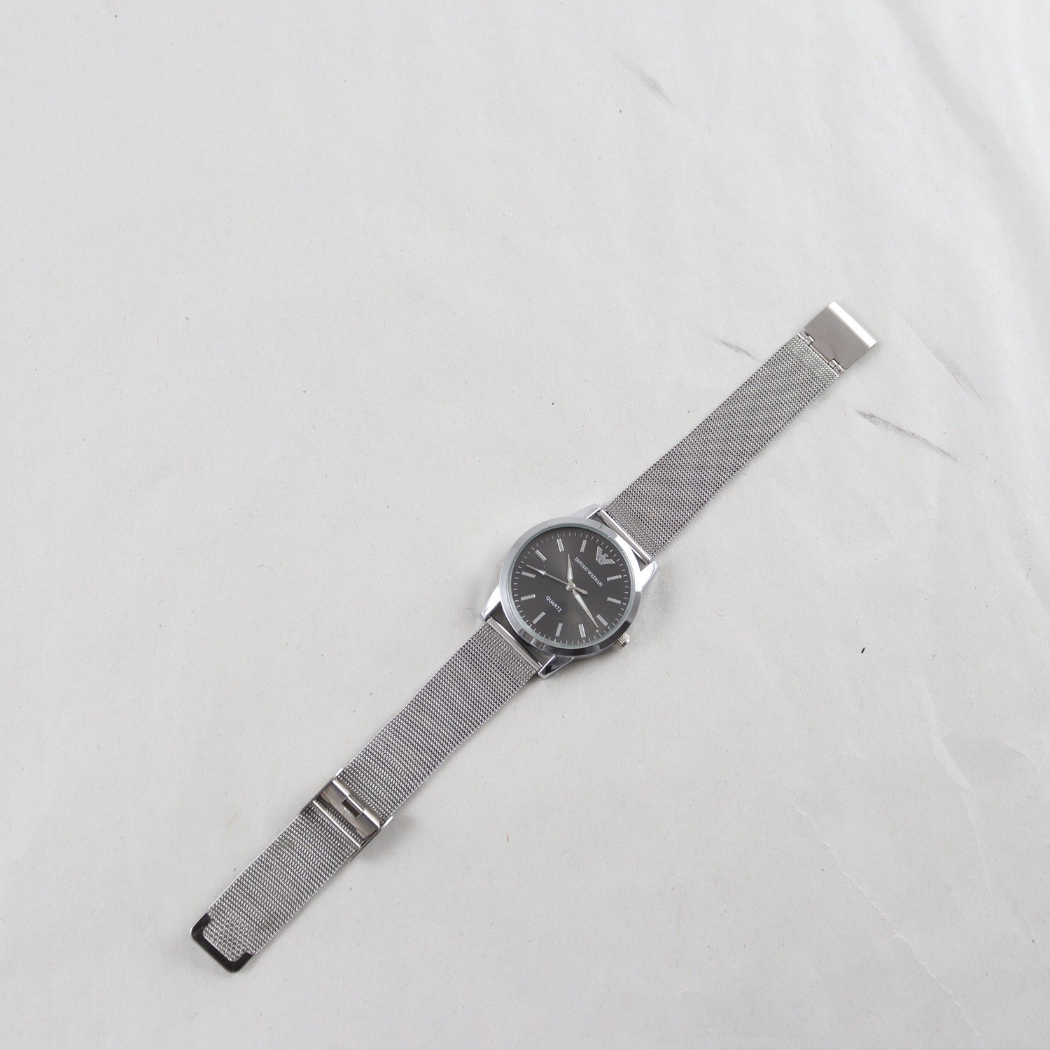 Armbandsur, Emporio Armani, herr, quartz, silverfärgat stål