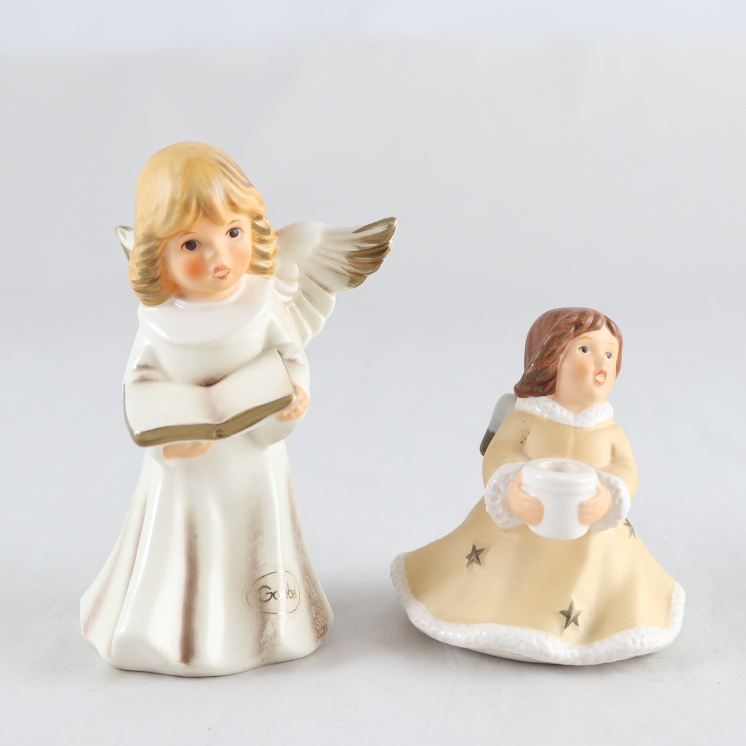 Figuriner i porslin, änglar, Goebel, 2 st, Jul