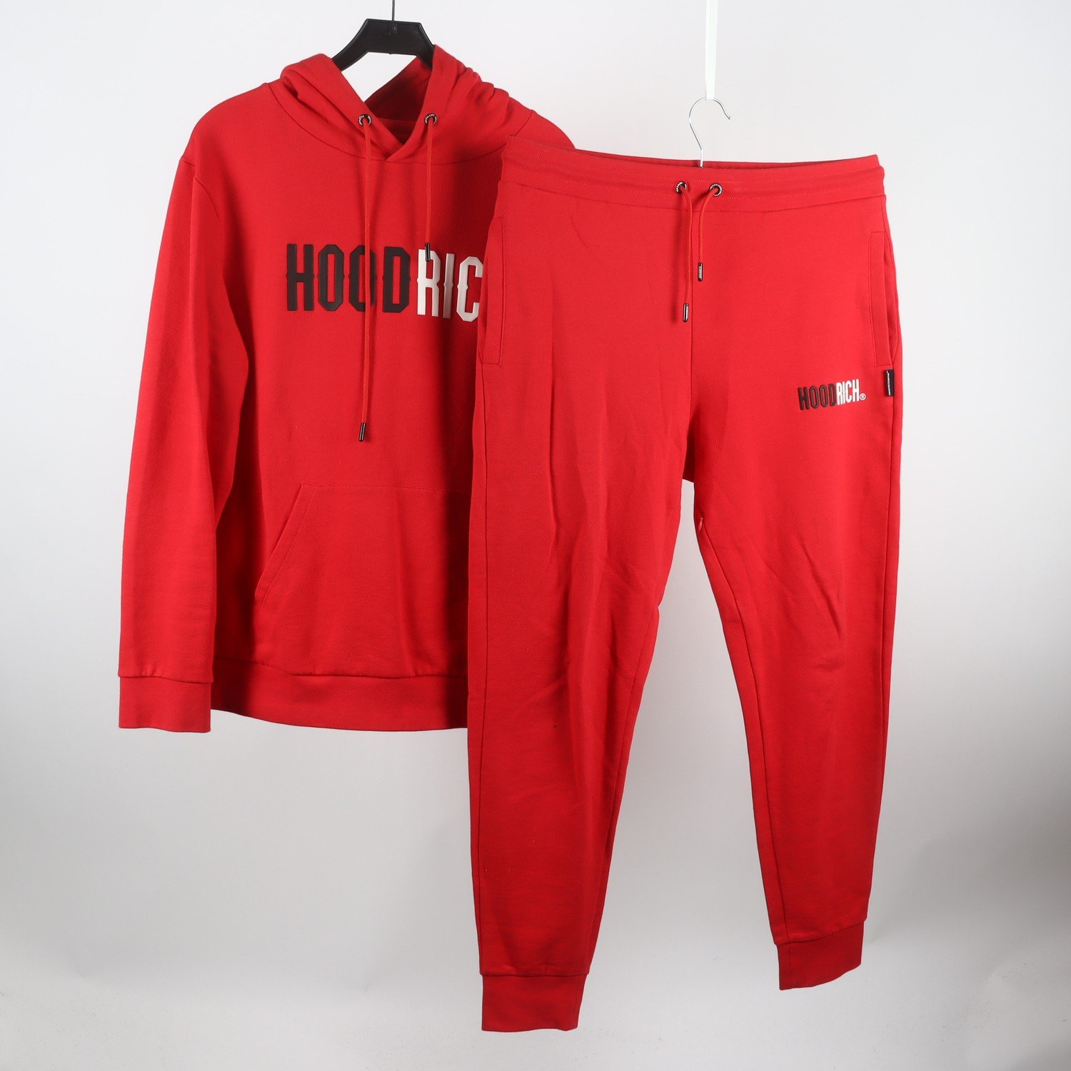 Joggingset, Hoodrich, röd, stl. tröja L, byxor XL