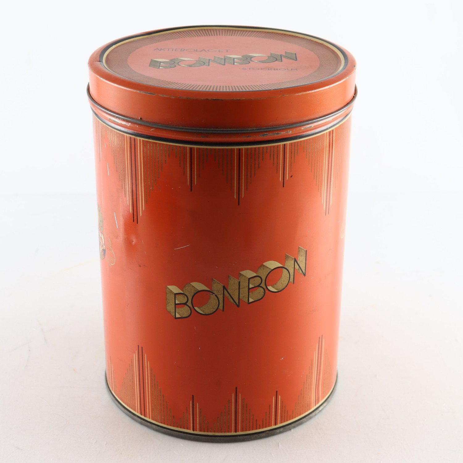 Bruk med lock, plåt, Aktiebolaget Bonbon, tidigt 1900-tal. Samfraktas ej.