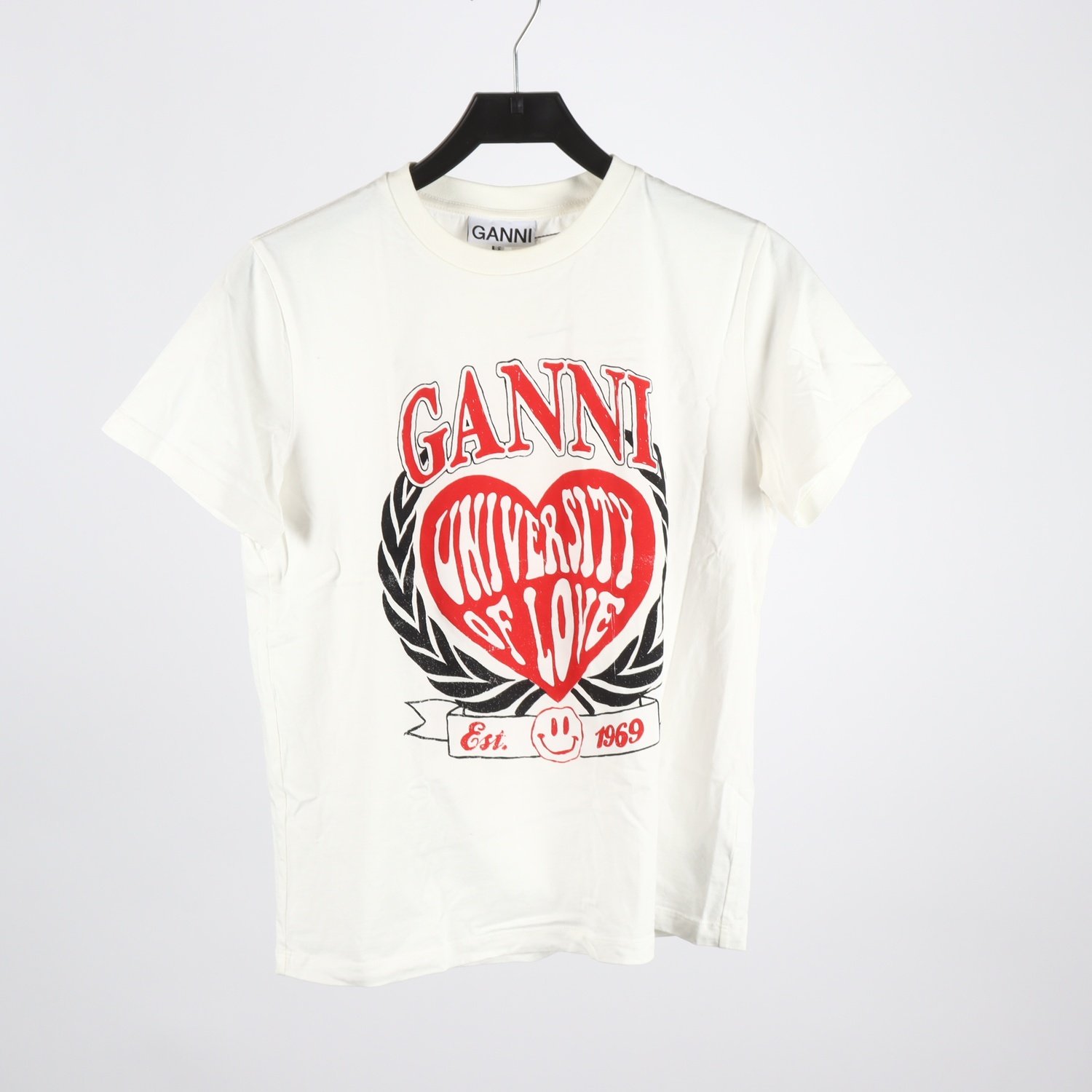 T-shirt, Ganni, vit, stl. S