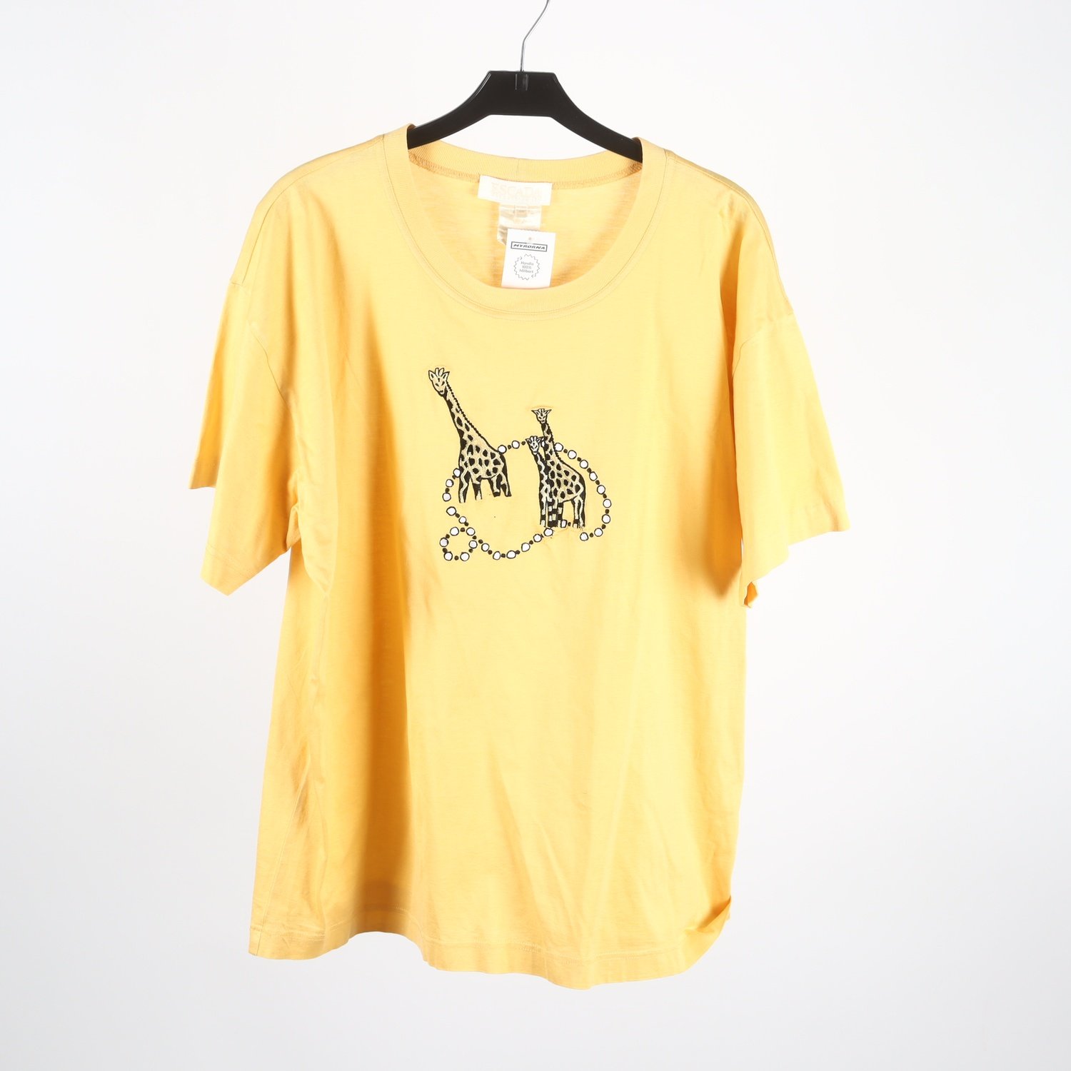 T-shirt, Escada, gul, giraffer, stl. 44