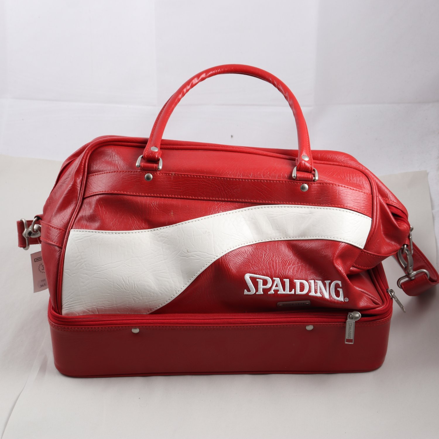 Sportbag, Spalding, röd/vit
