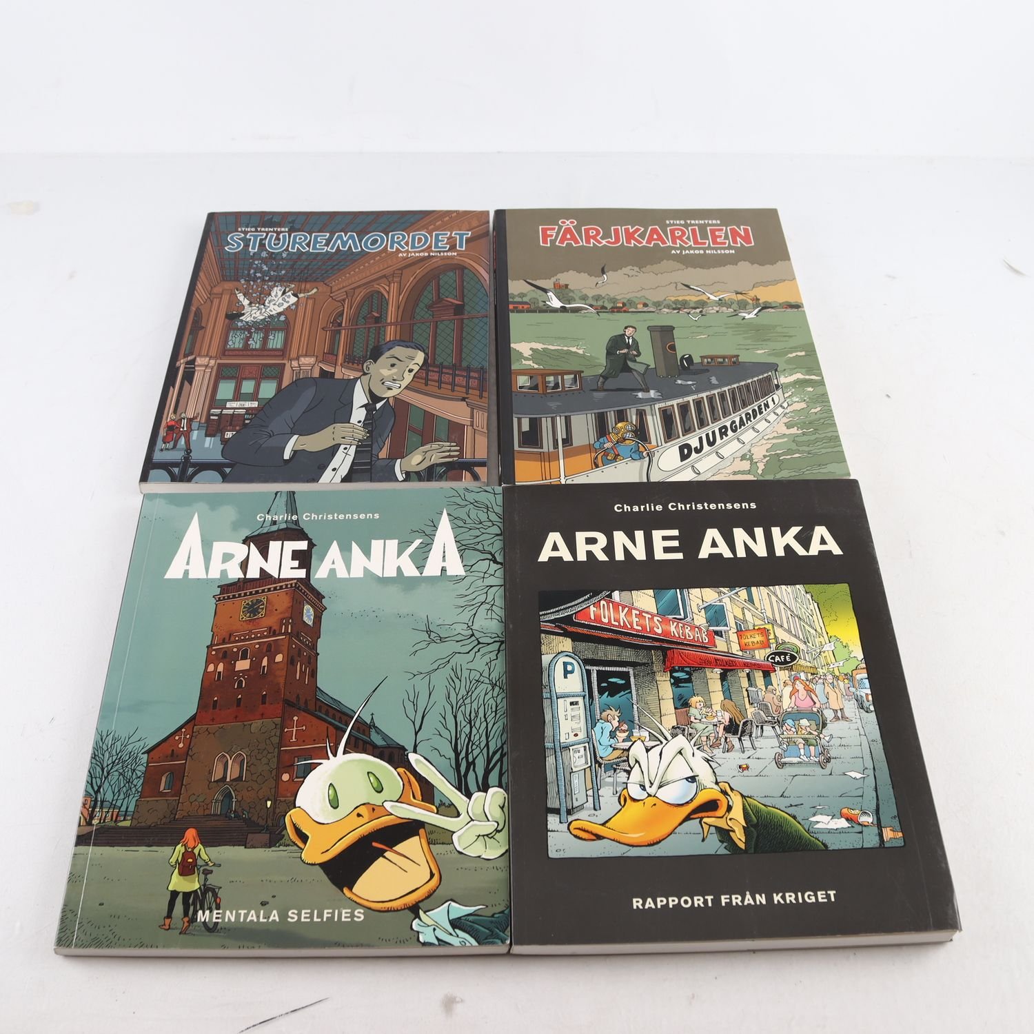 Fyra album från Kartago Förlag, Arne Anka x 2 + Stieg Trenter x 2