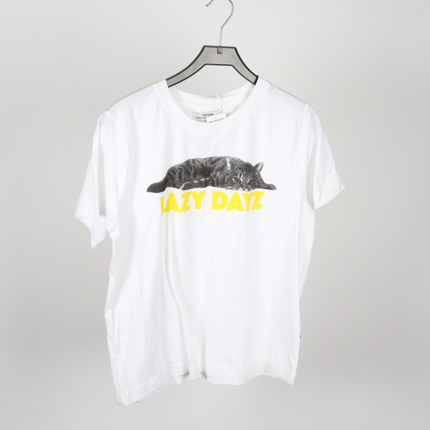 T-shirt, Dedicated, vit, katt, stl. L