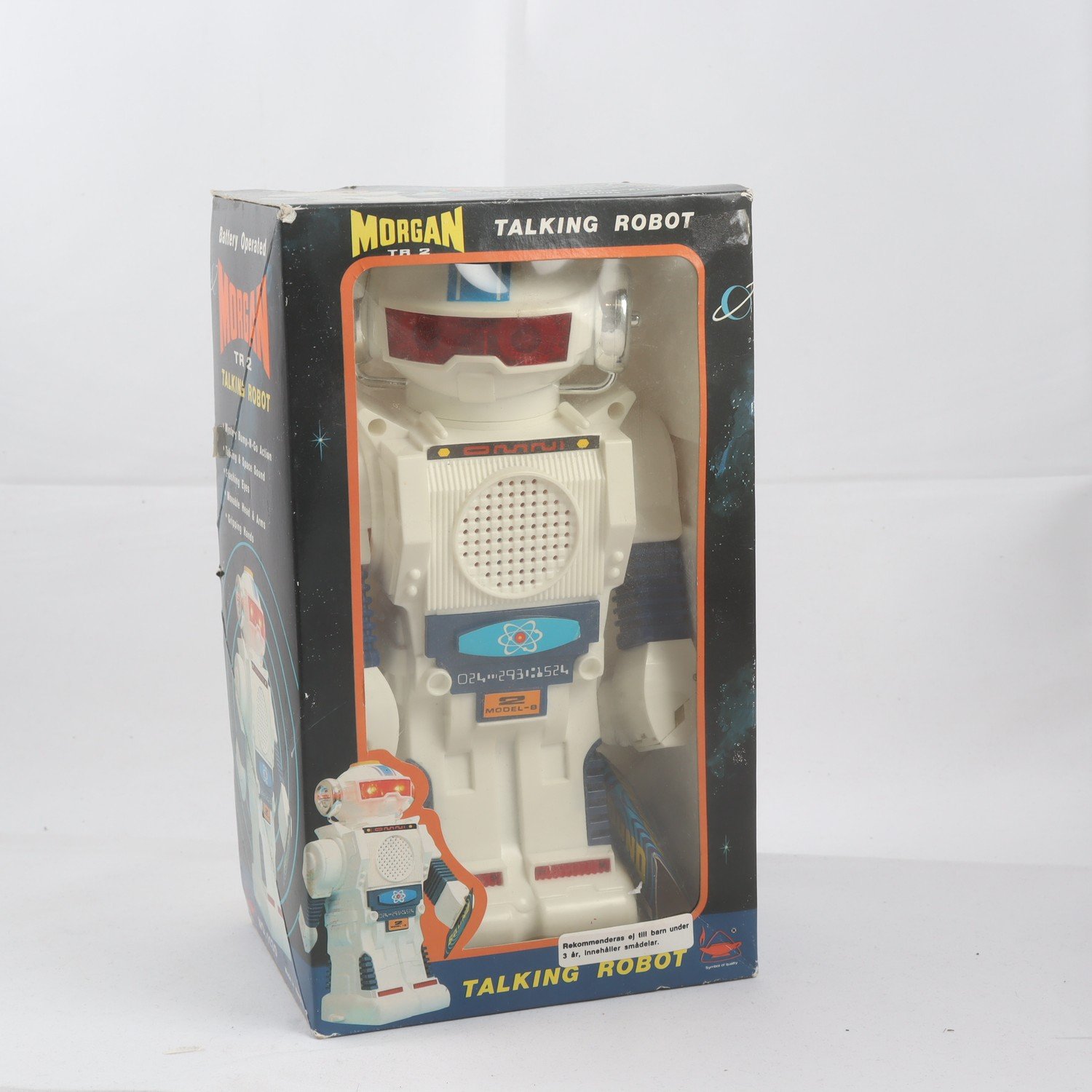 Leksak, Robot, ’Morgan TR2 Talking robot’, Vintage. Samfraktas ej.