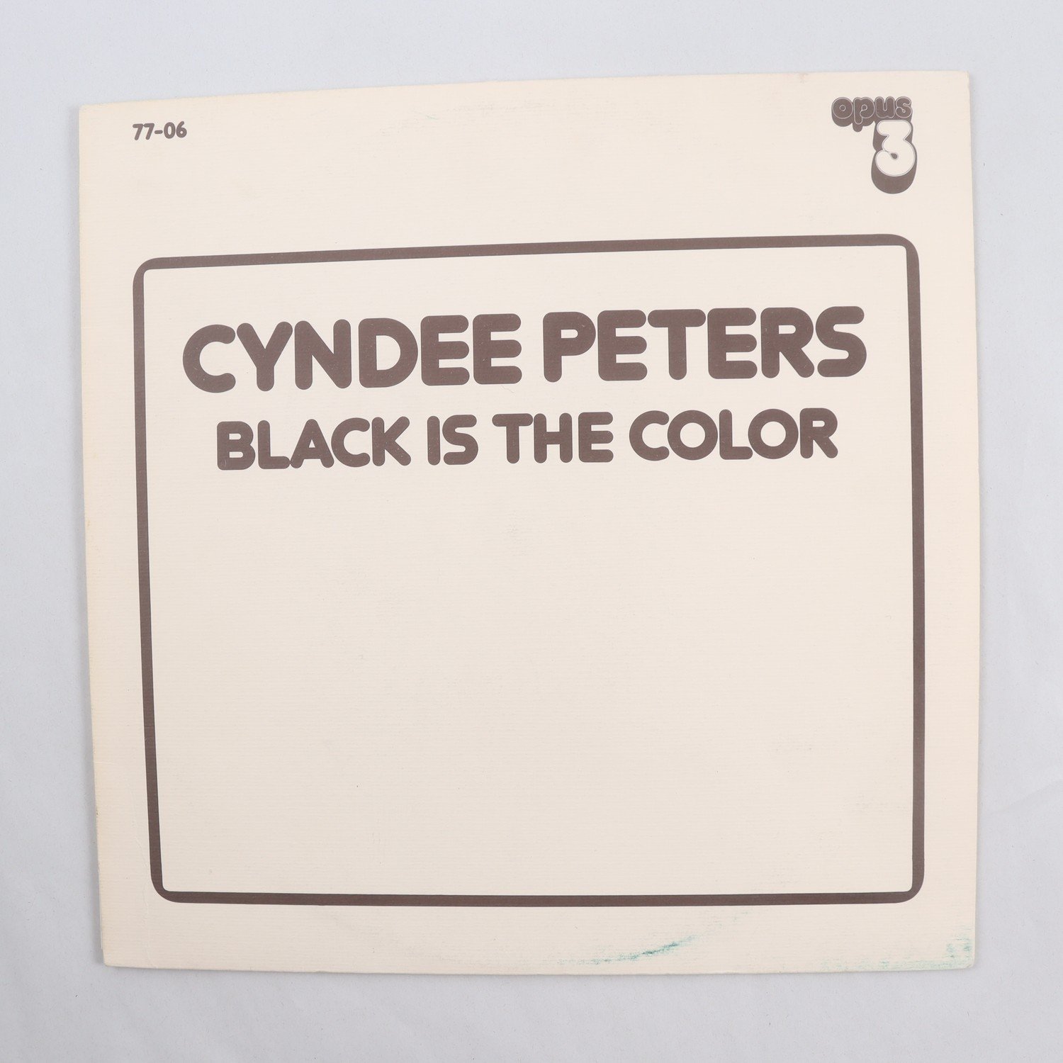 LP Cyndee Peters, Black Is The Color