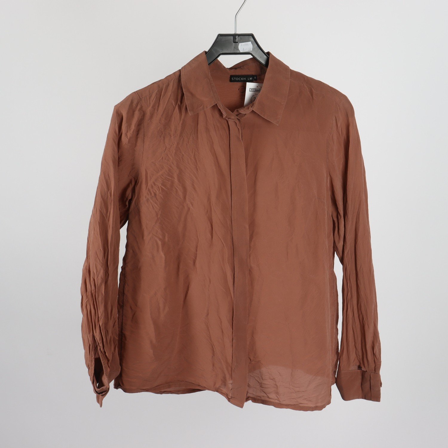 Skjorta, Stock LM, silk, brun, stl.38