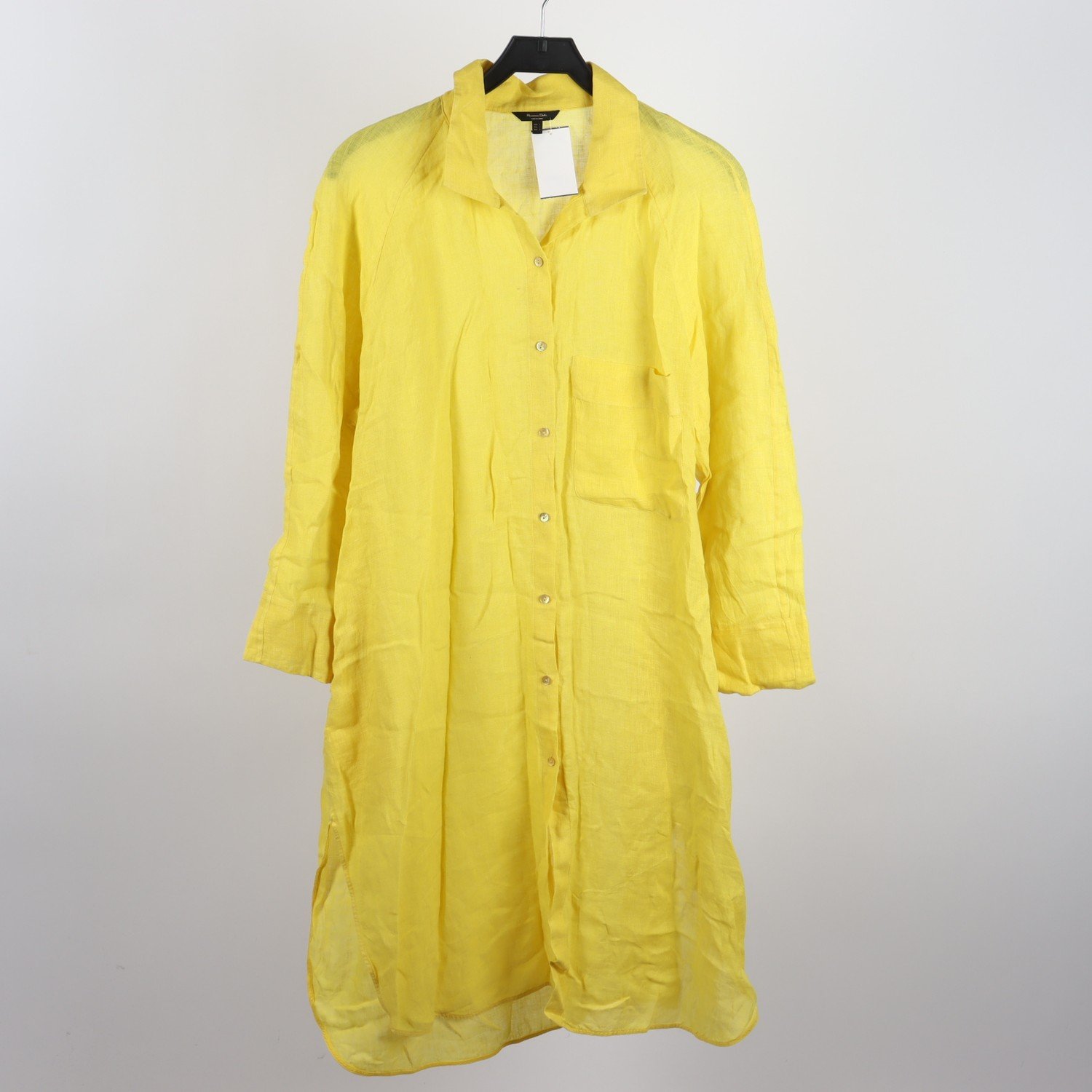 Klänning, Massimo Dutti, gul, 100 % linne, stl. L