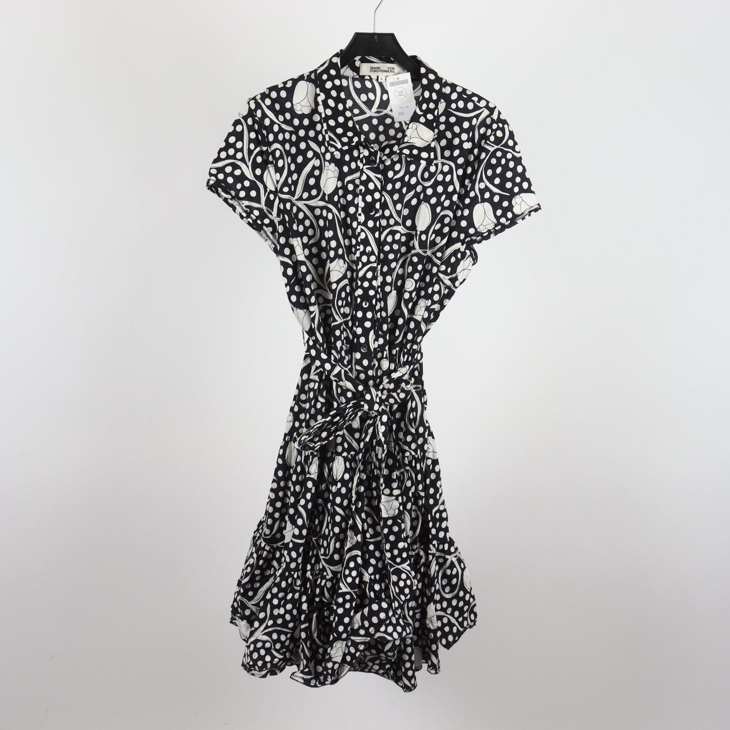 Klänning, Diane von Furstenberg, svart/, mönstrad, stl. XL