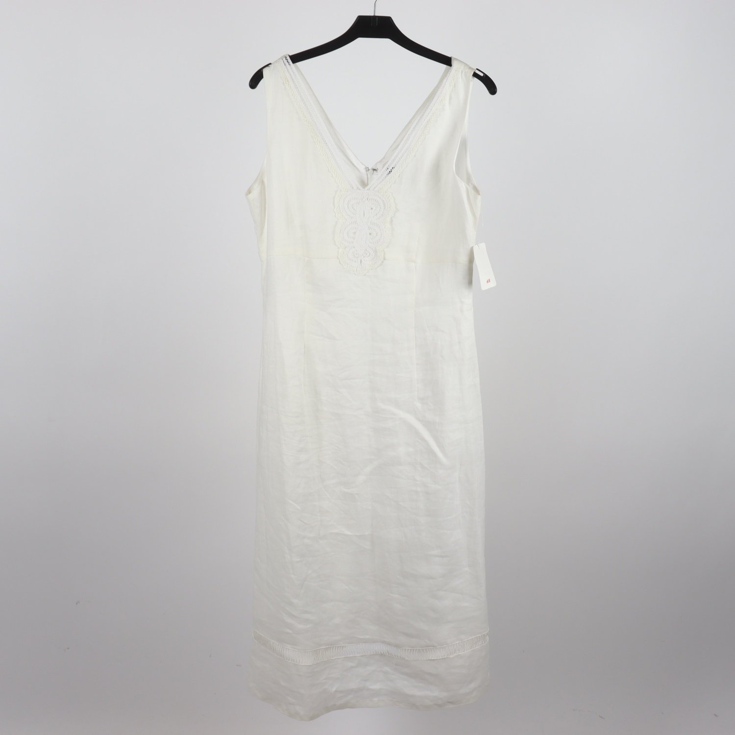 Klänning, H&M, vit, 100% silk, stl. 40