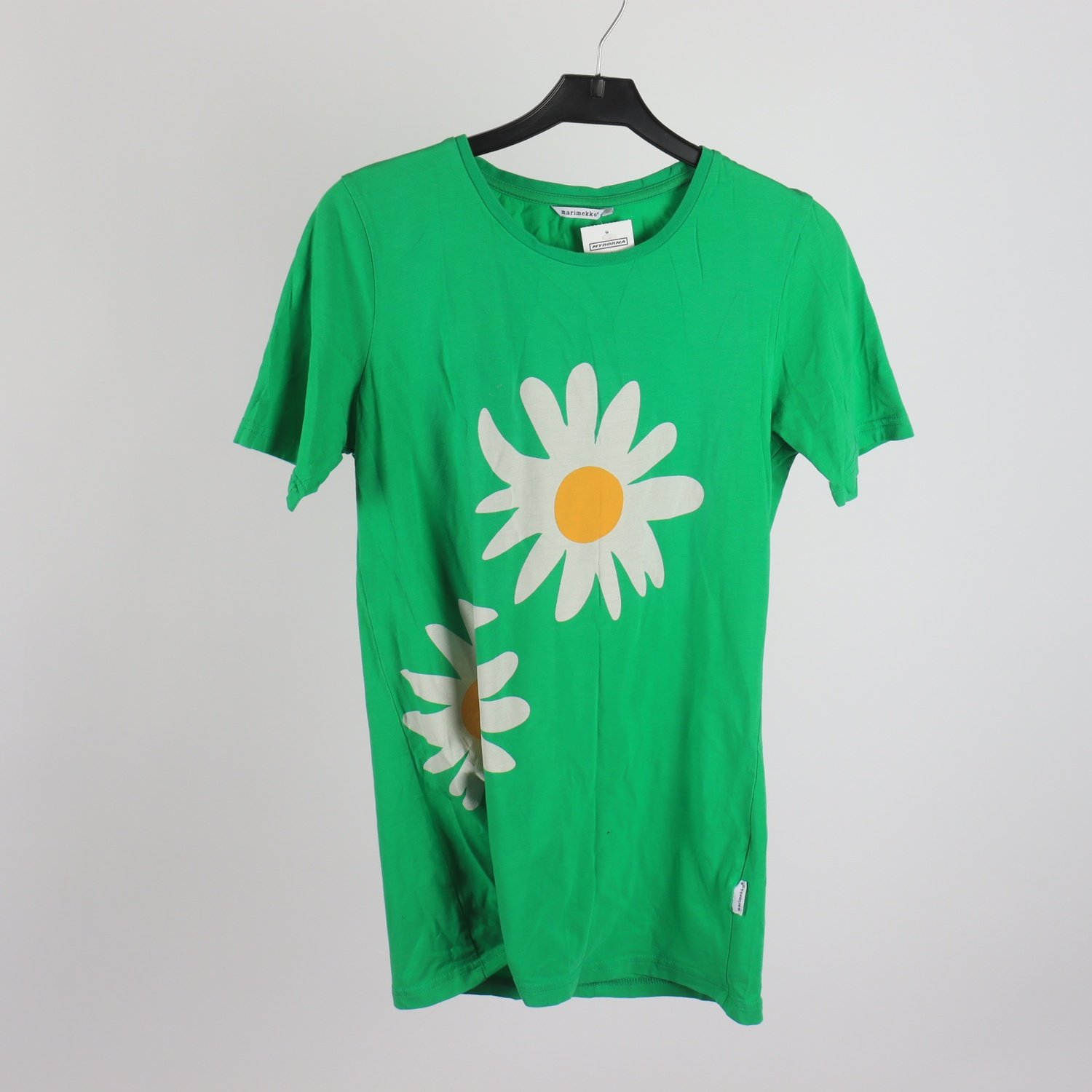 T-shirt, Marimekko, blommig, vit, grön, stl. M