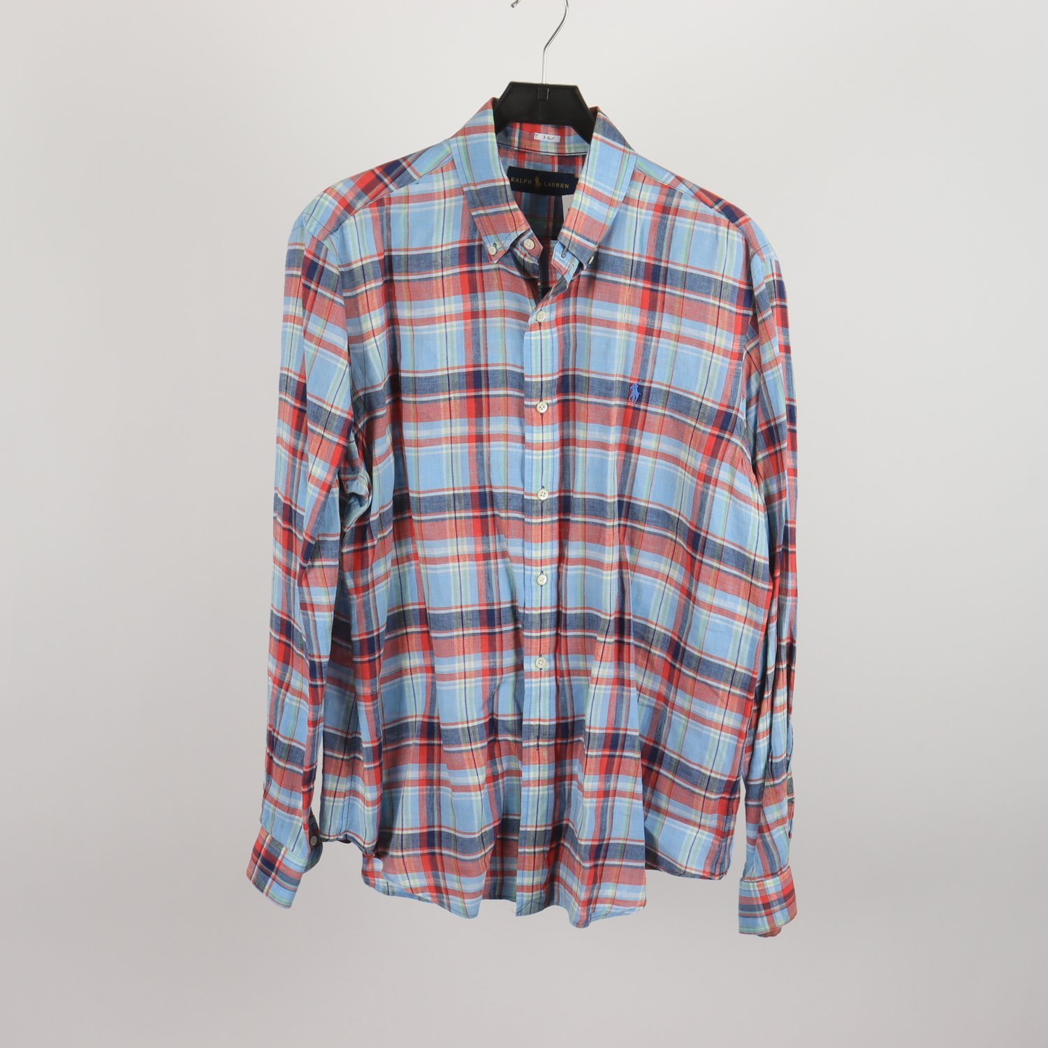 Skjorta, Ralph Lauren, rutig, 100 % linne, stl. L