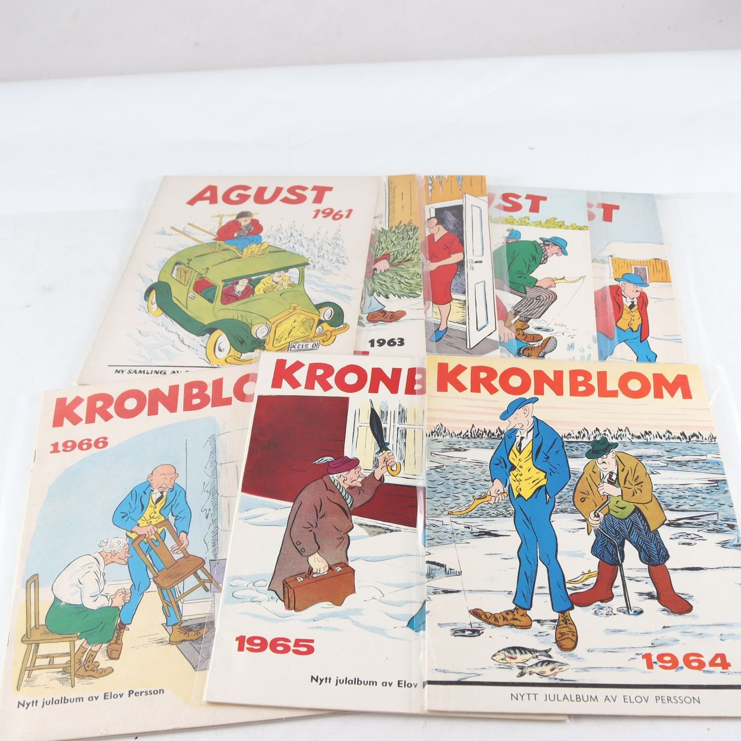 Kronblom Julalbum 1964, -65 & -66 + Agust 1961, -63, -64, -65, & -66