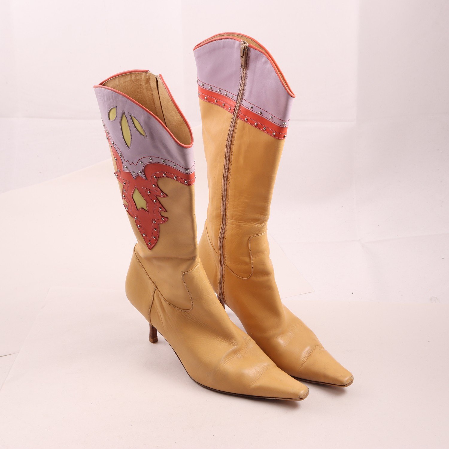 Boots, western country style, läder, stl. 40