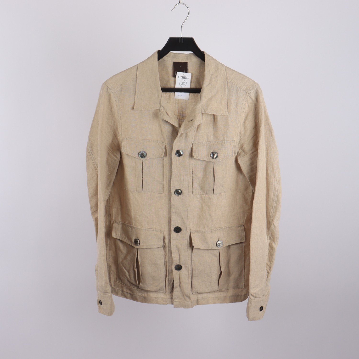 Skjorta, Oscar Jacobson, Safari, beige, 100 % linne, stl. S