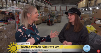 Tv4 Nyhetsmorgon besökte Myrornas sortering i Sätra