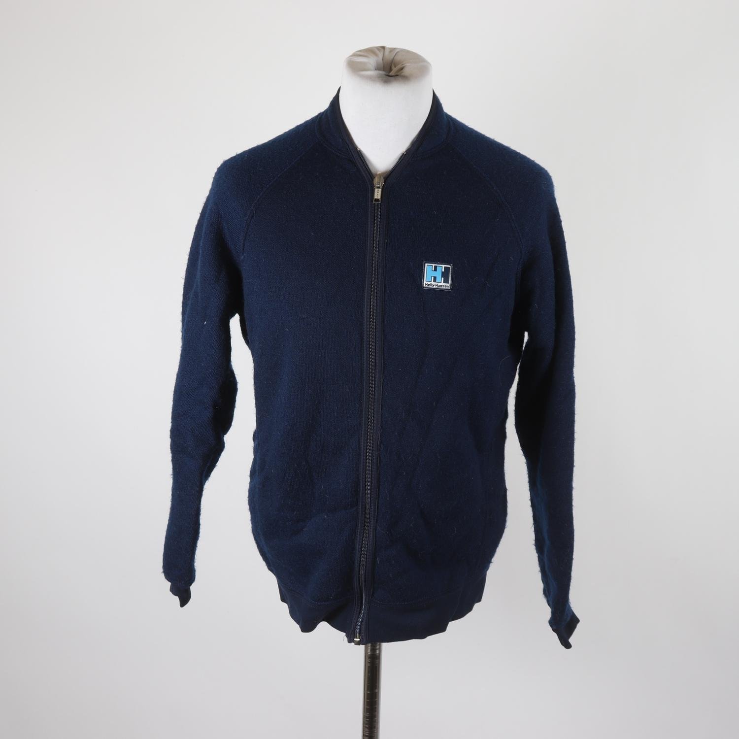 Teddytröja, Helly Hansen, blå, pile, vintage, stl. M