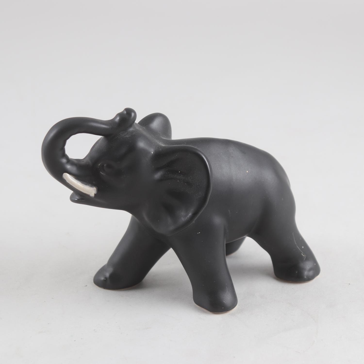 Figurin, elefant, Syco keramik, 1950-tal