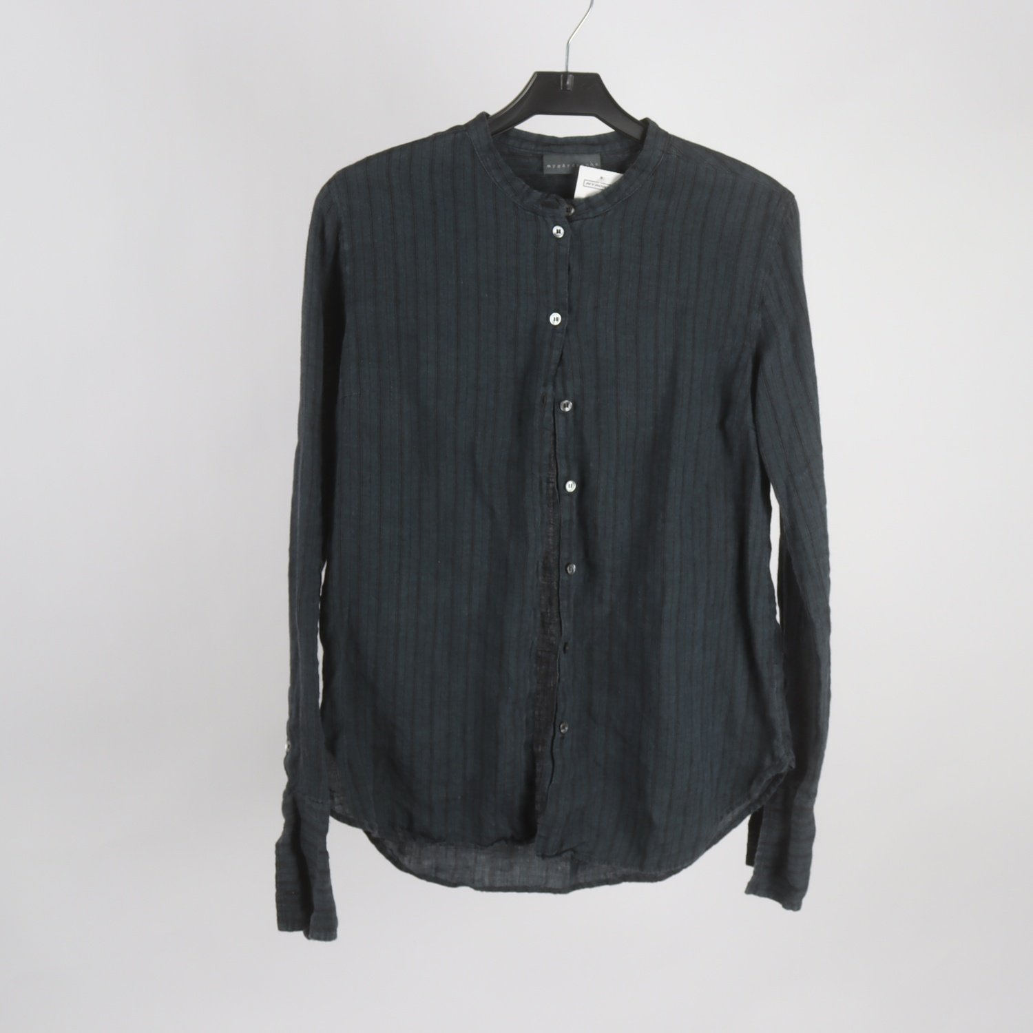 Blus, Nygårdsanna, blå, svart, lin, stl. XS