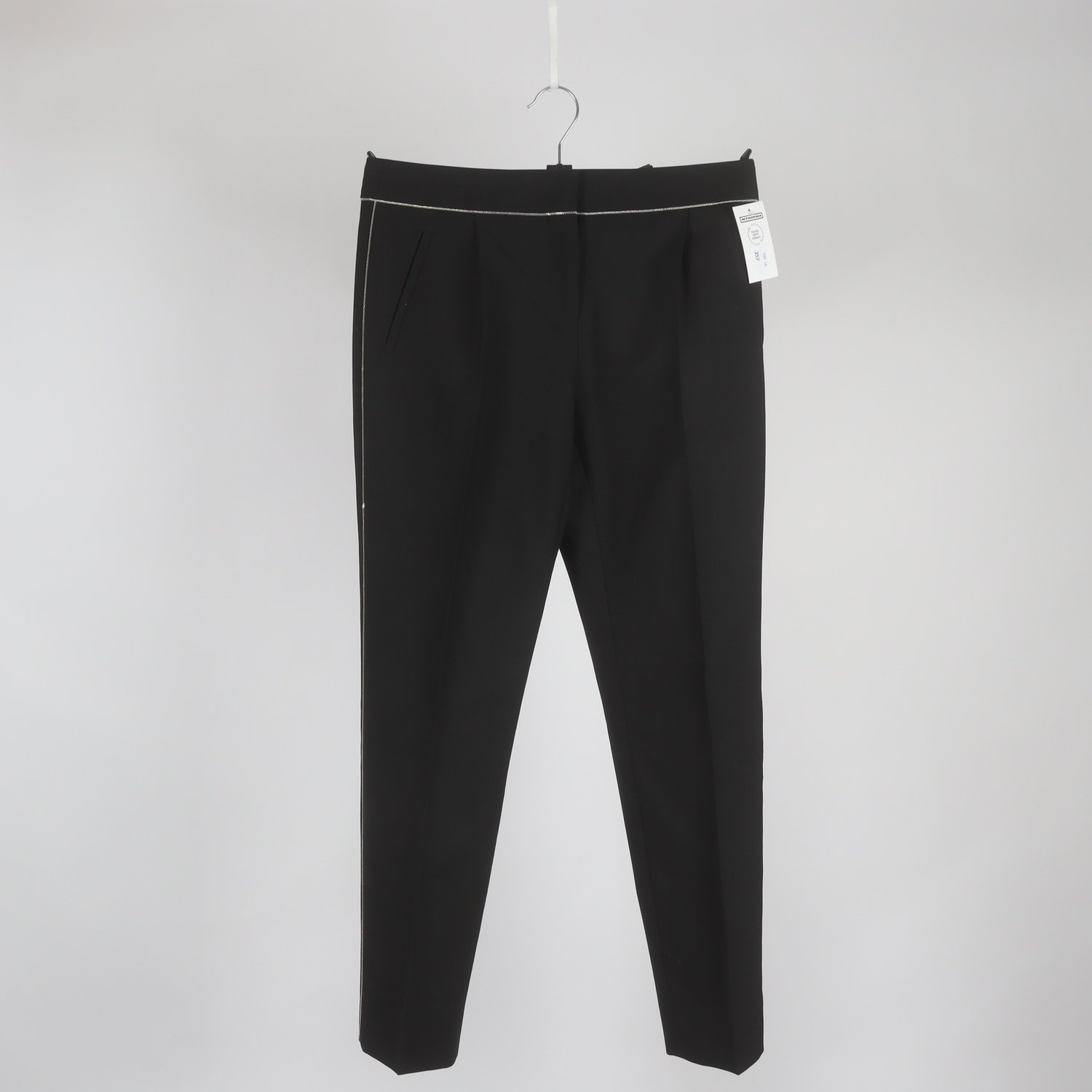Byxor, Balenciaga, Paris, svart, ull, silke, stl. 38