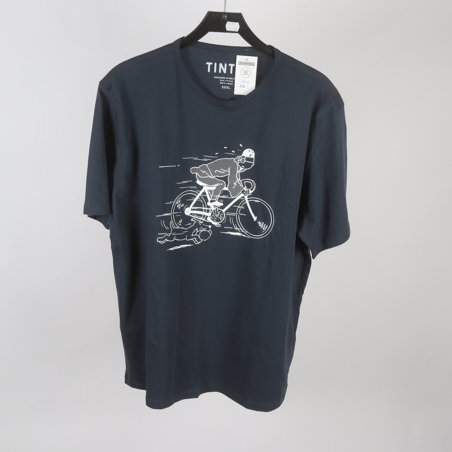 T-shirt, Tintin, blå, stl. XXXL
