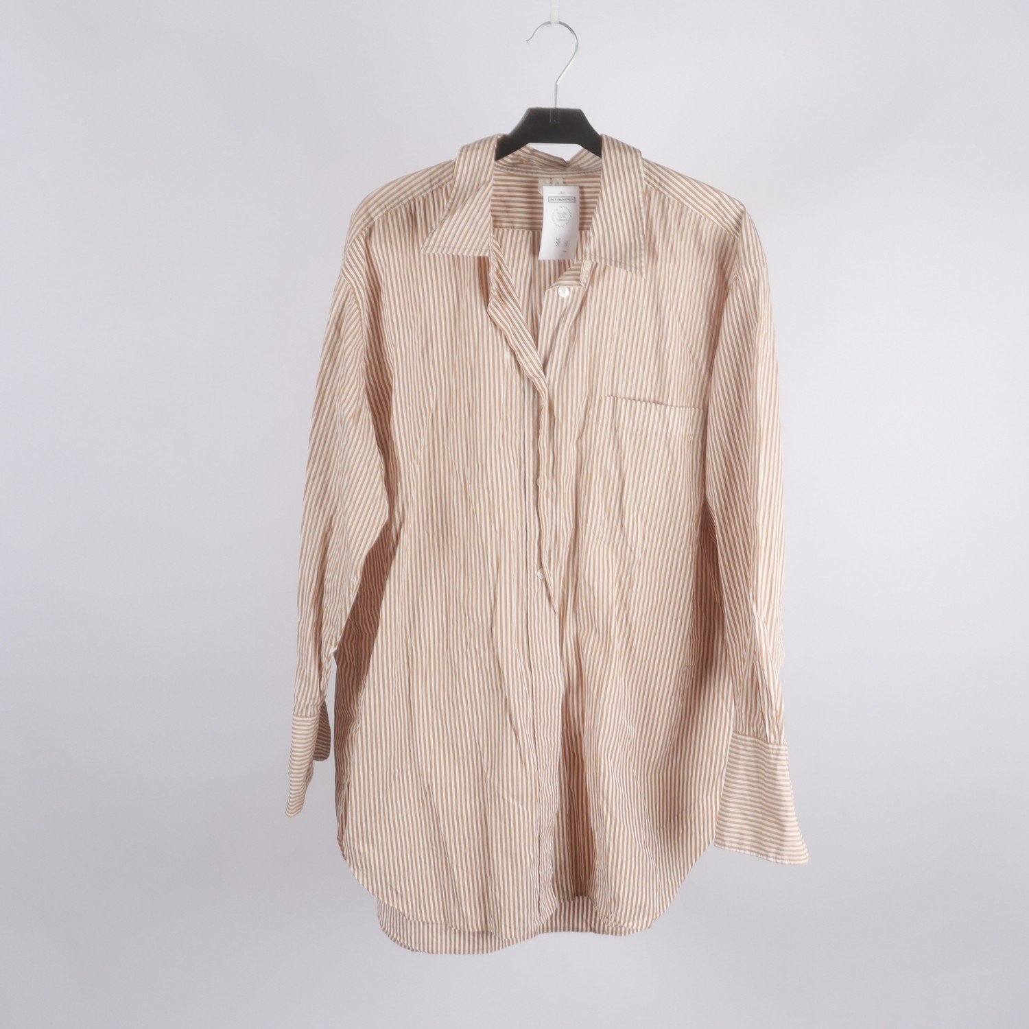 Blus, Arket, vit, beige, randig, stl. 42