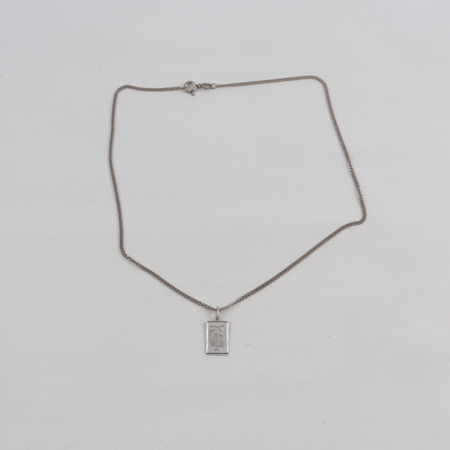 Halsband, kräfta, stjärntecken, silver, vikt: 3,7 g