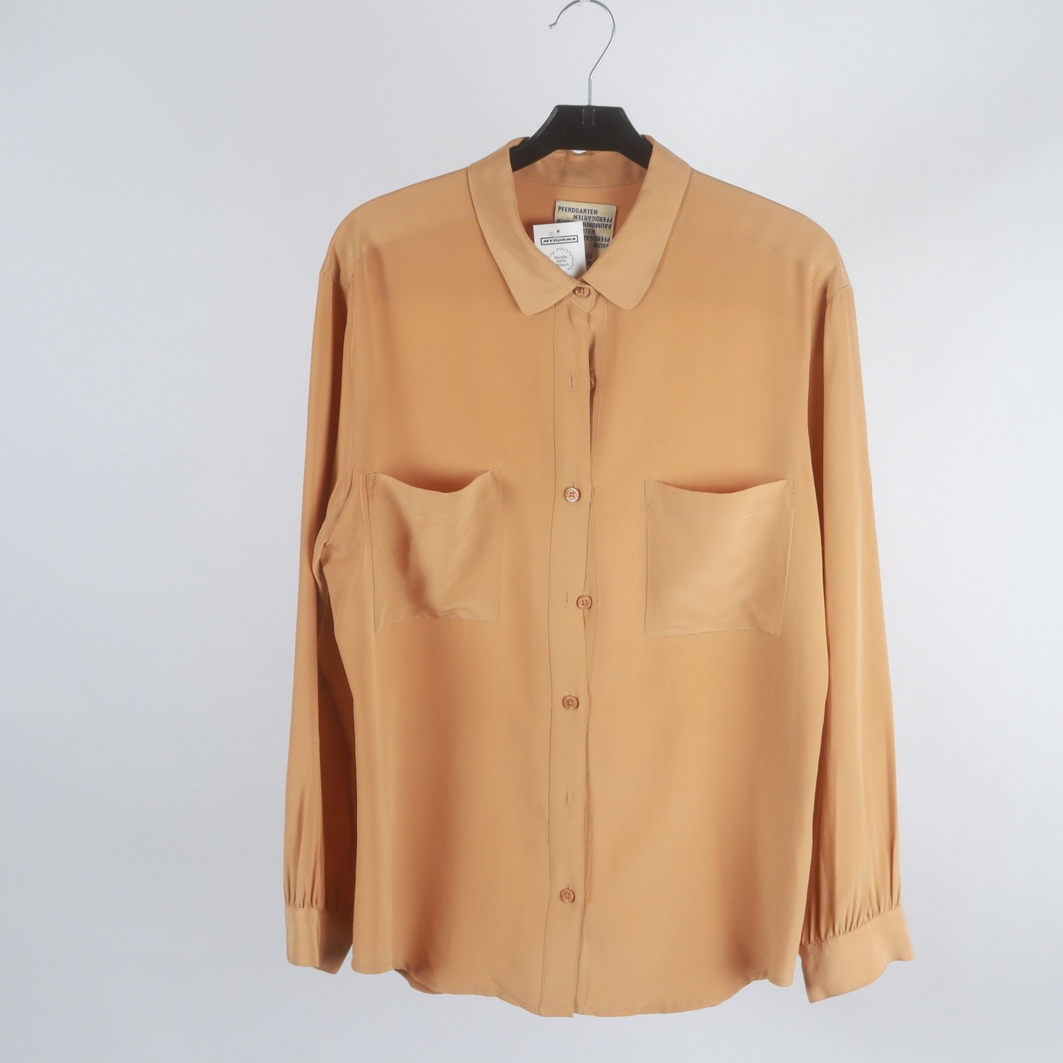 Blus, Baum und Pferdgarten, senapsgul, silke, stl. 42