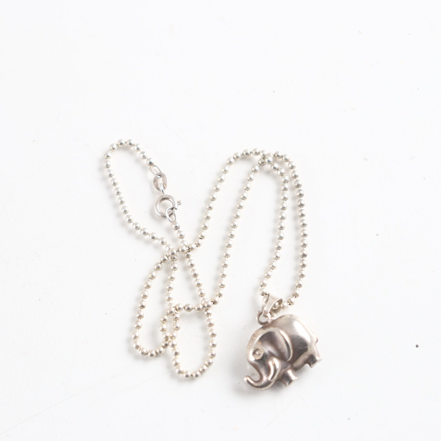 Halsband, hänge, silver, elefant, vikt: 6,9 g