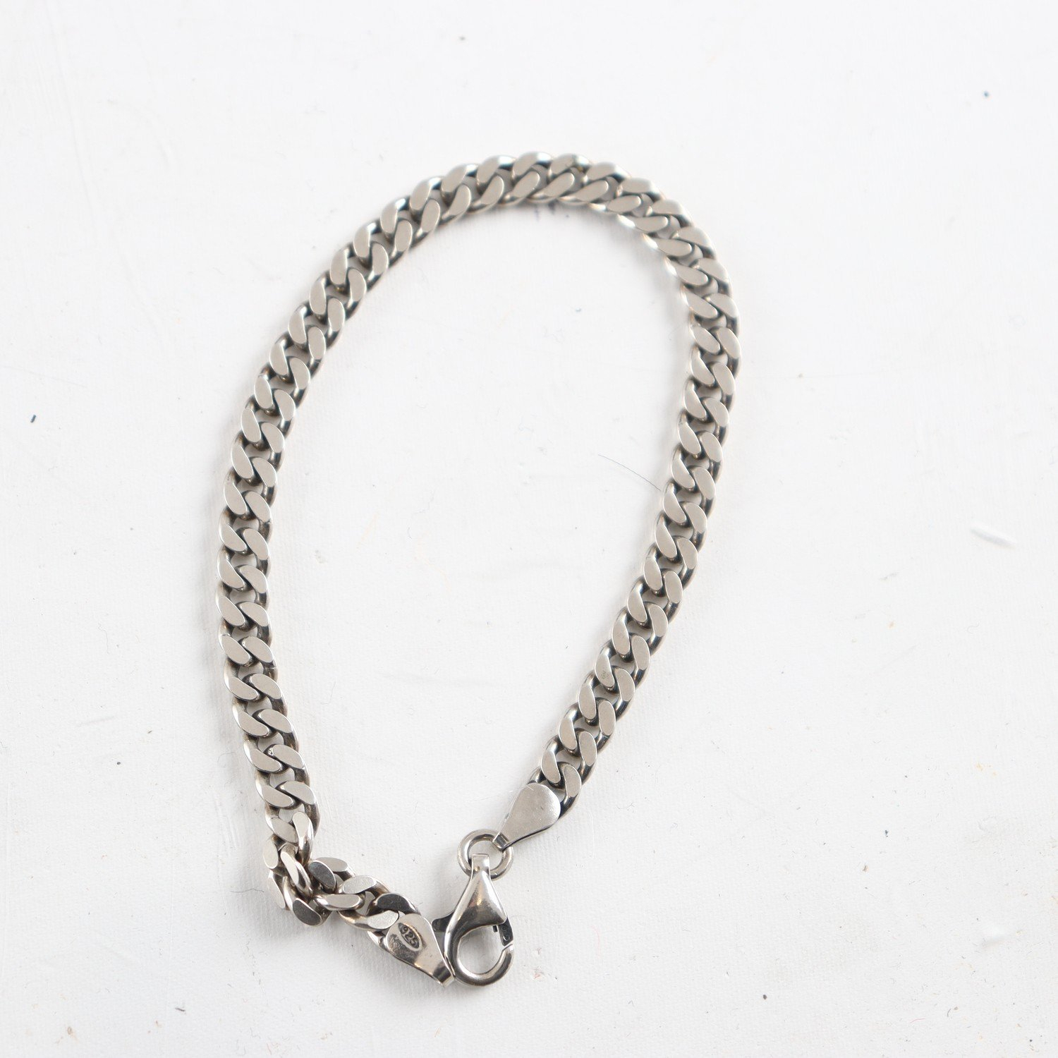 Armband, silver 925, manglad pansarlänk, vikt: 12,8 g