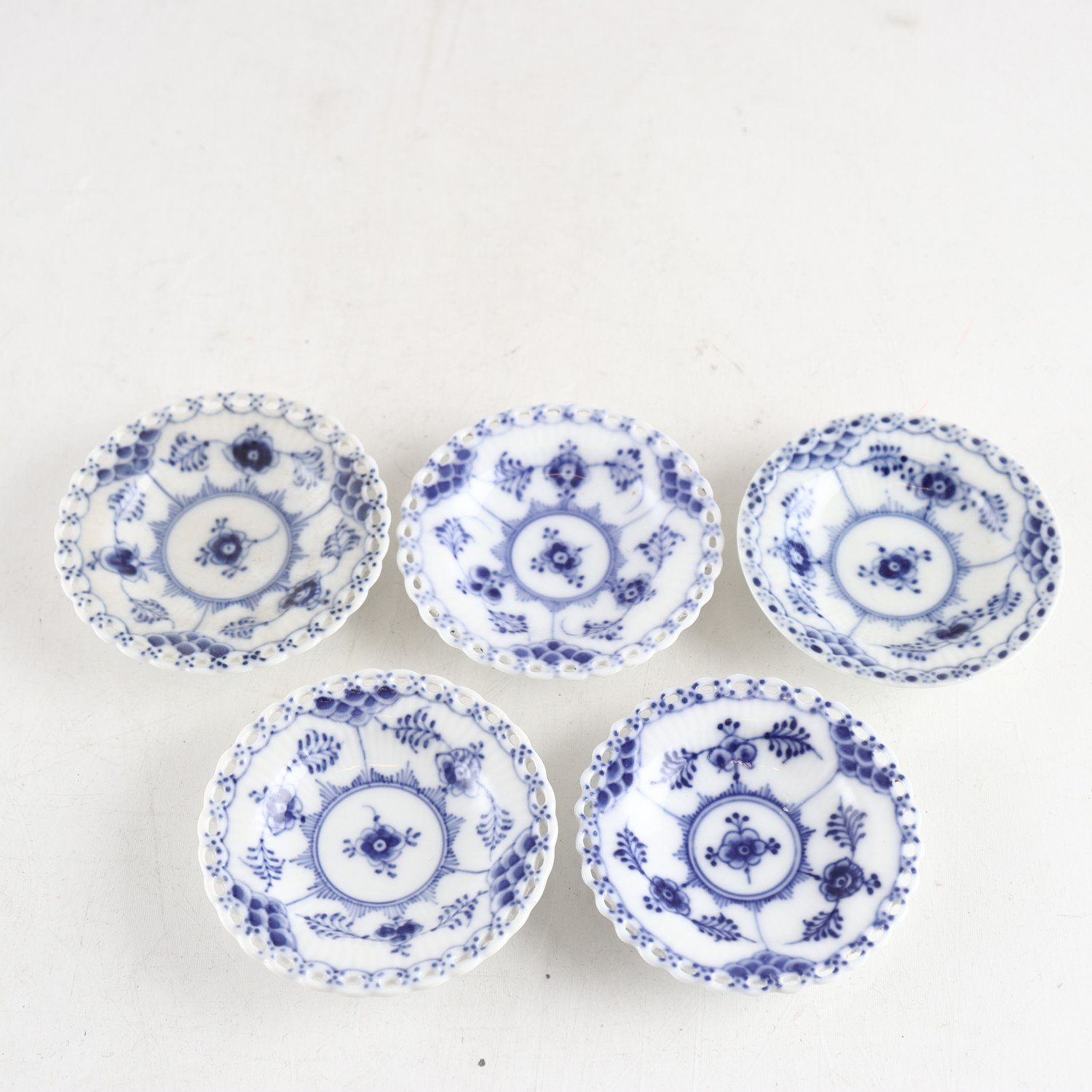 Smörfat, Musselmalet, Royal Copenhagen, Danmark, 5 st