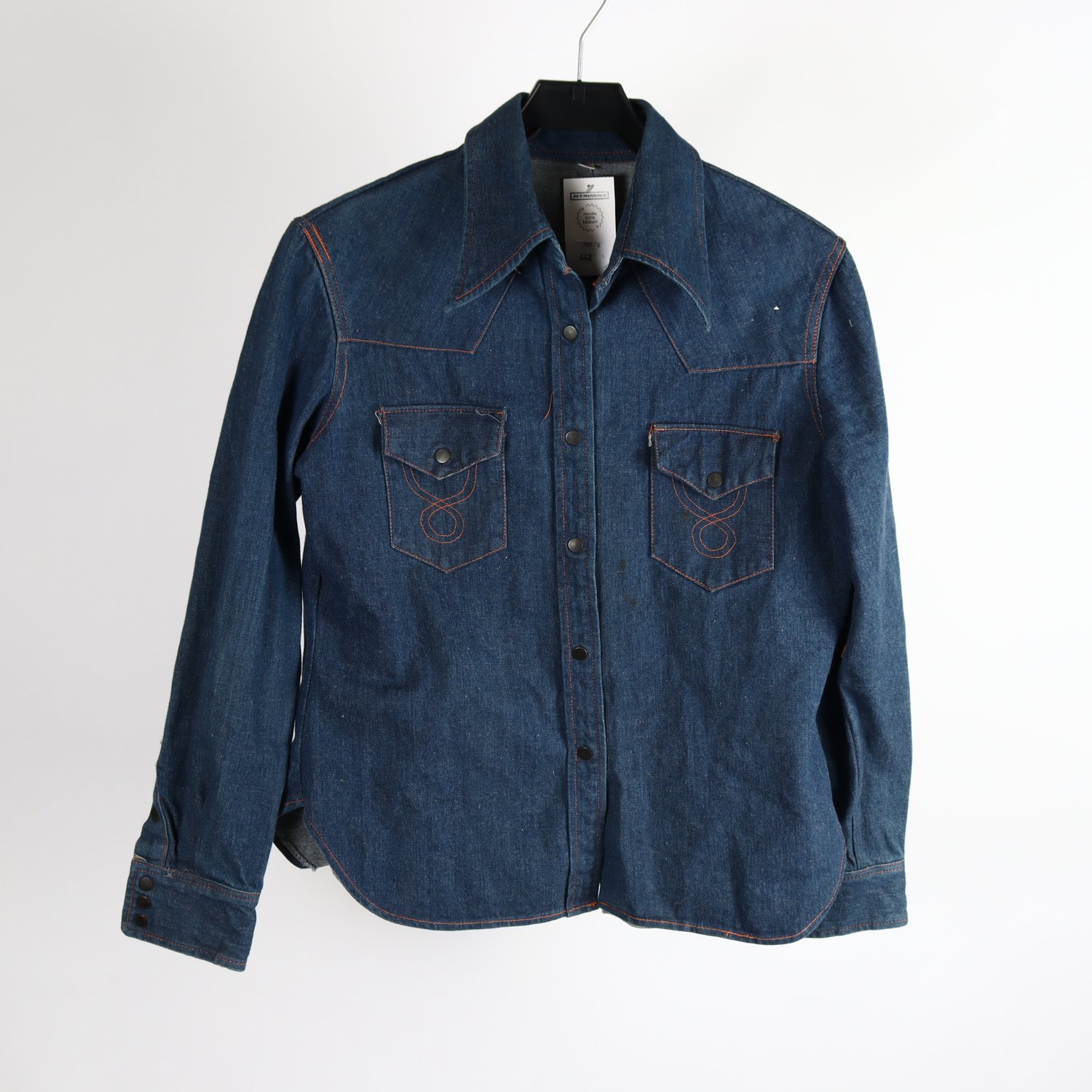 Jeansskjorta, vintage, blå, stl. 42