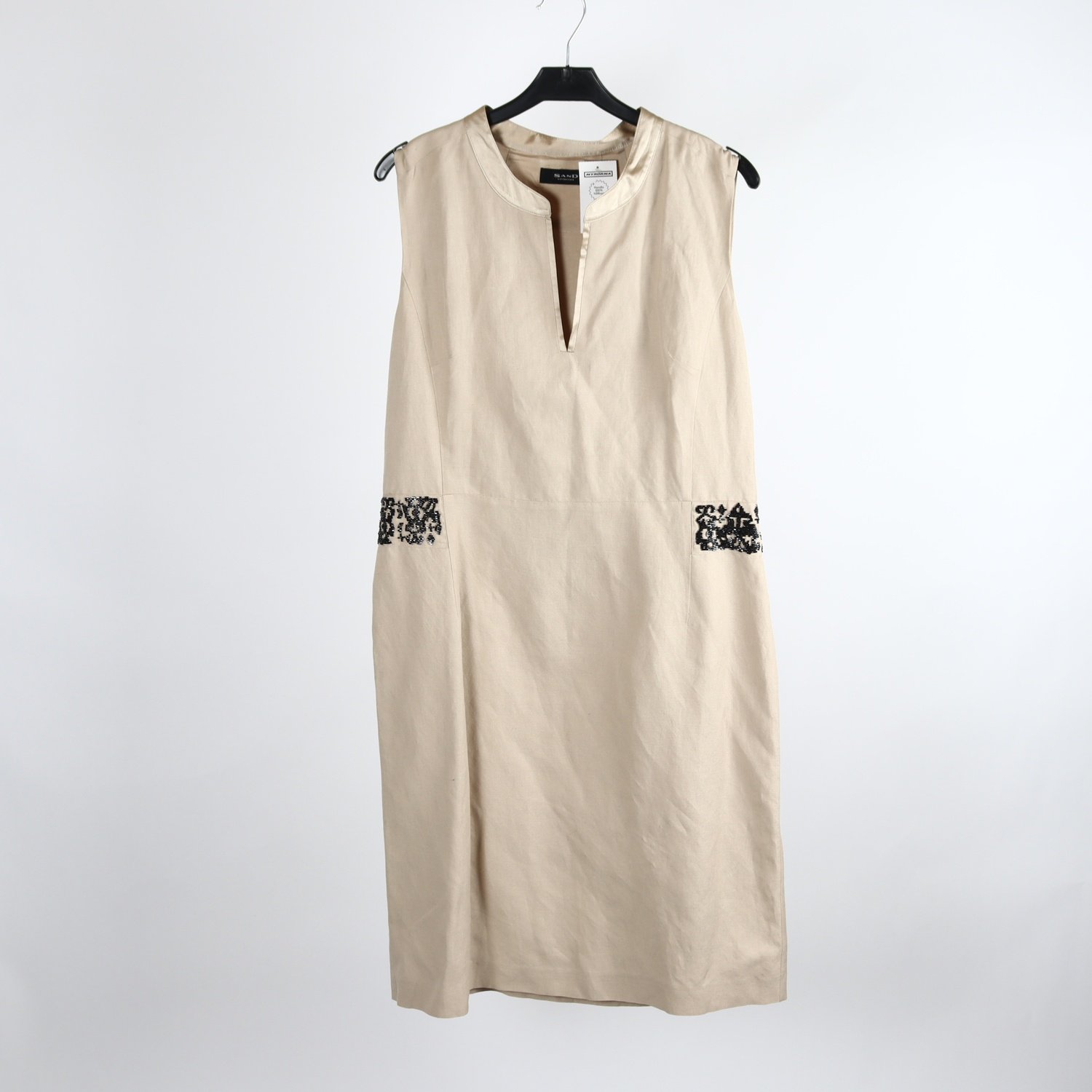 Klänning, Sand, beige, lin, silke, stl. 42