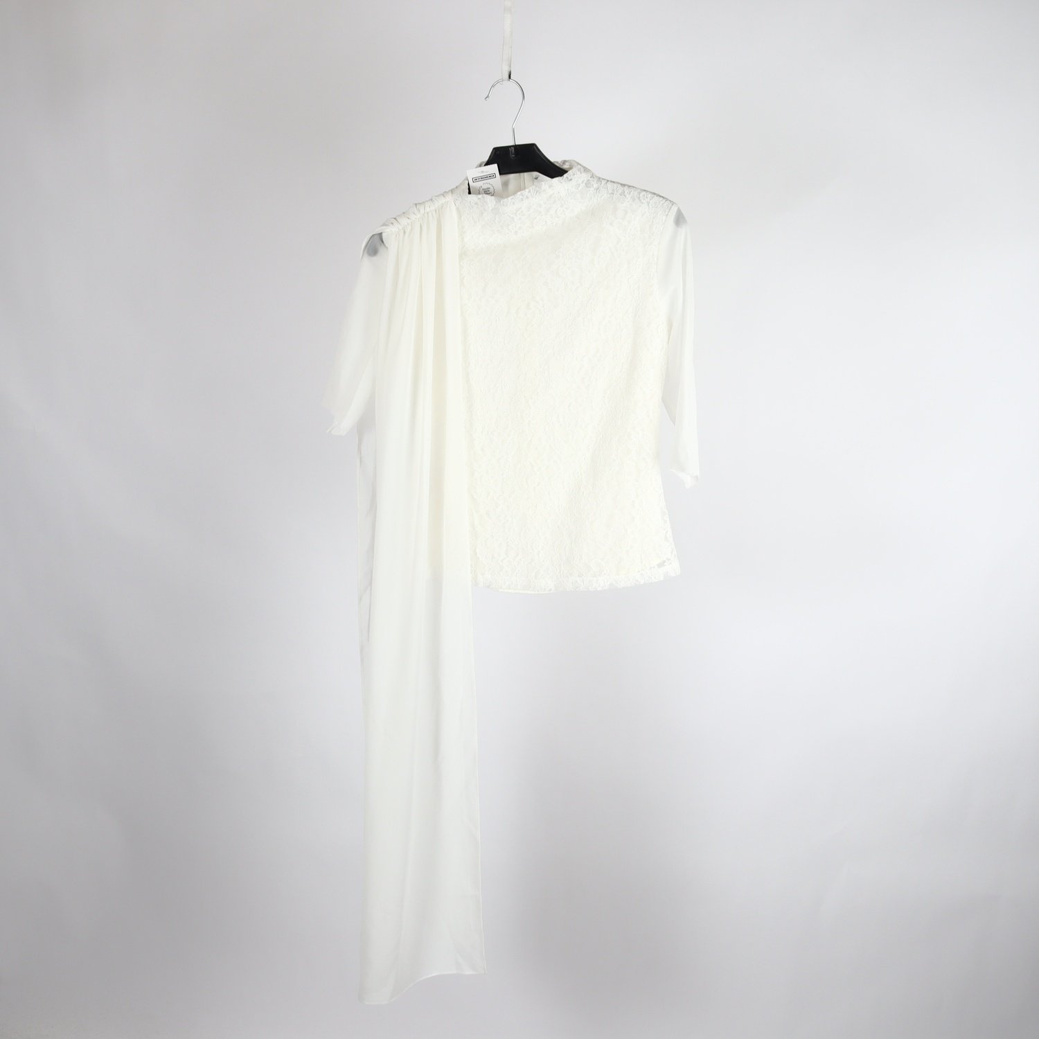 Blus, vit, spets, stl. XS