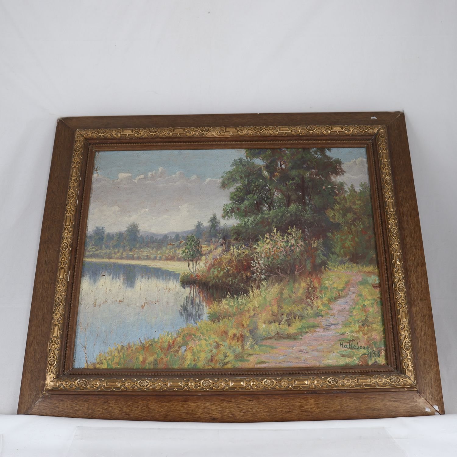 Olja på duk, Oskar Halleborg, (1882-1930), signerad, 1918. Endast avhämtning.
