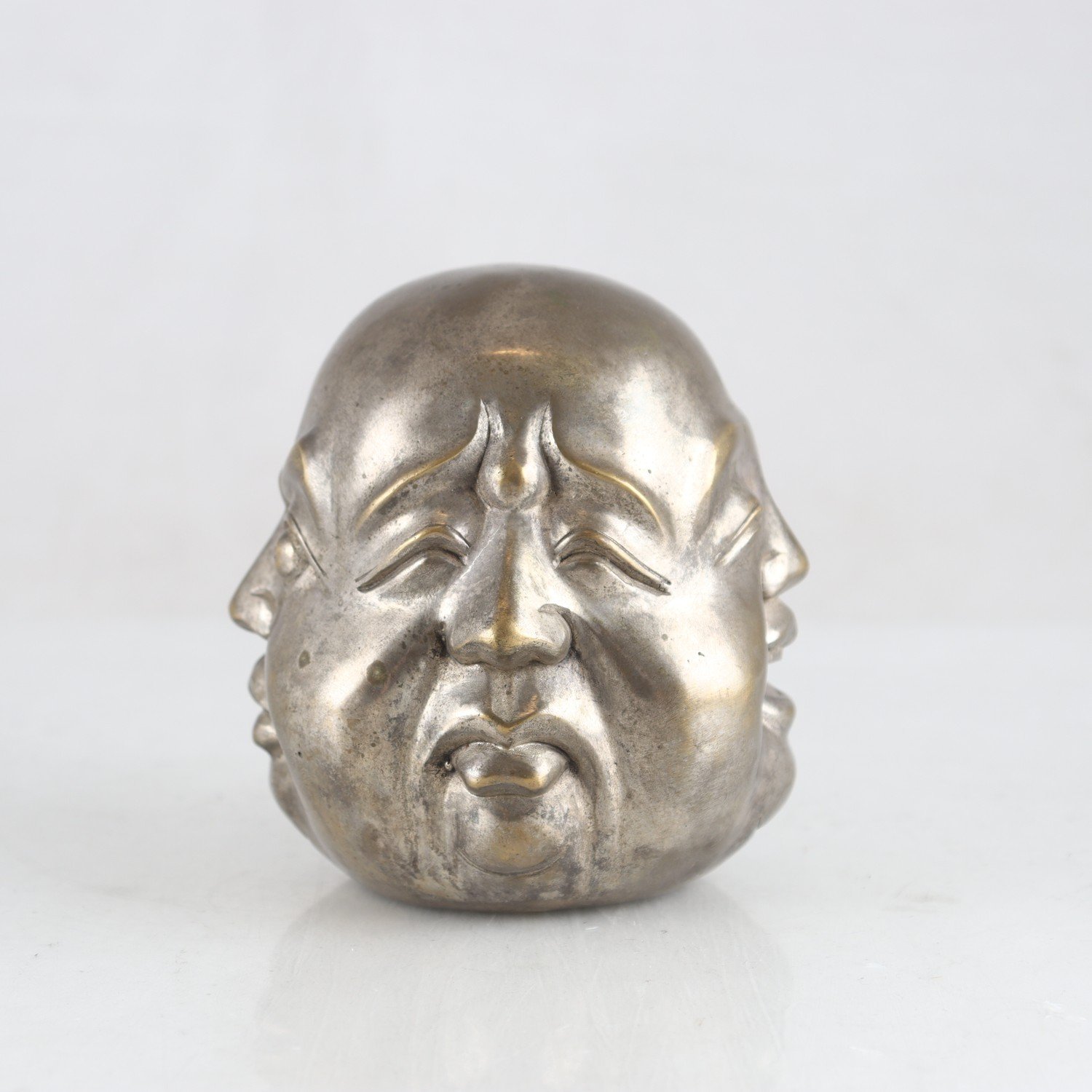 Skulptur, metall, Buddhas fyra ansikten, Kina