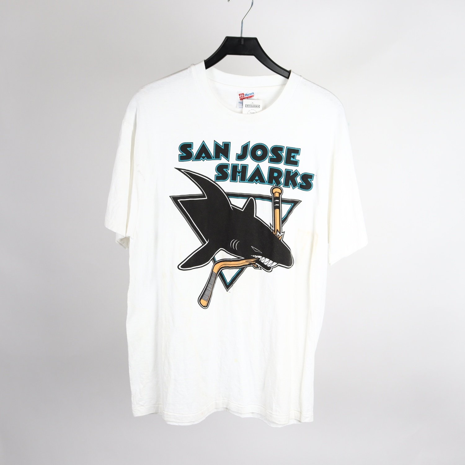 T-shirt, San Jose Sharks med autografer, vit, stl. L