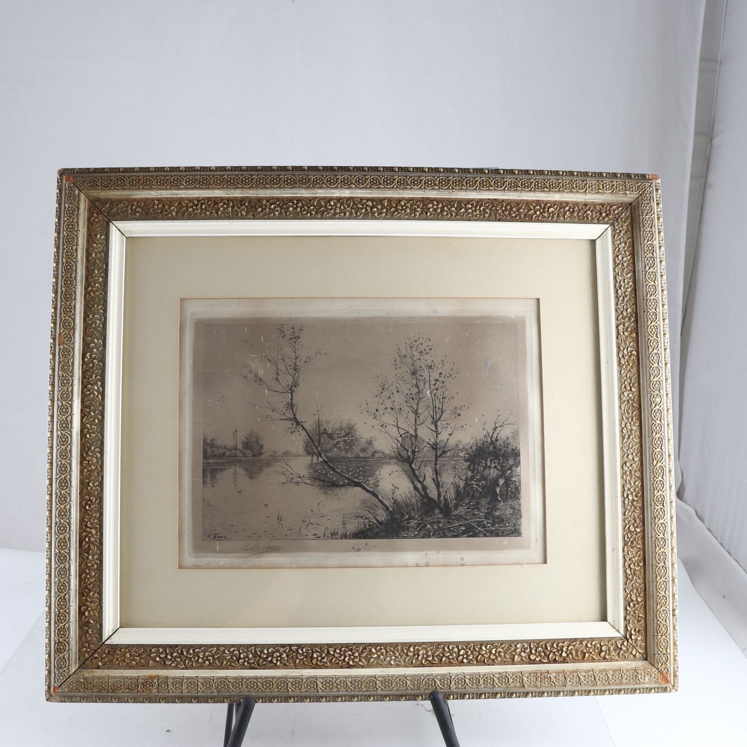 Etsning, Camille Fonce, (1867-1939), blyertssignerad. Endast avhämtning.