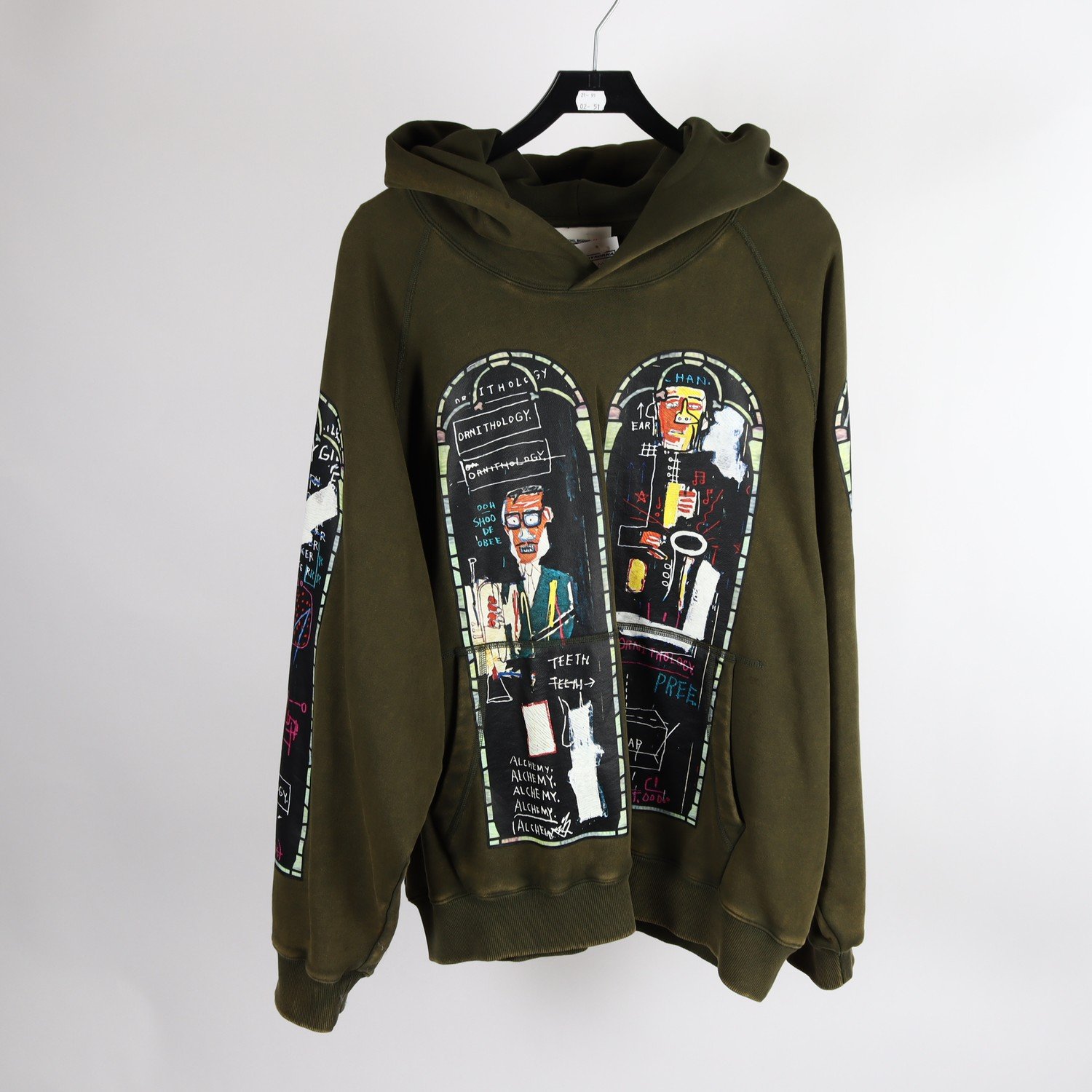 Hoodie, Jean-Michel Basquiat x H&M, grön, stl. XL