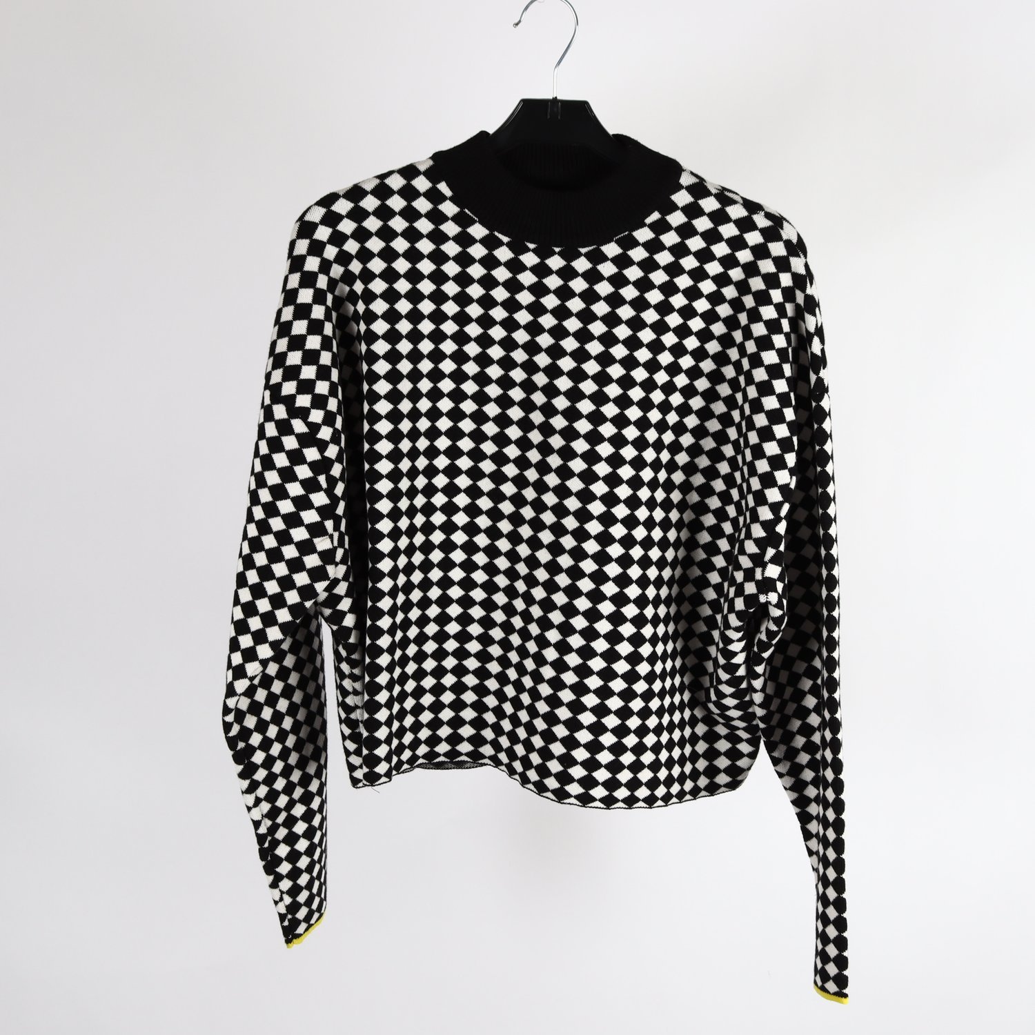 Tröja, Pringle of Scotland x H&M, svart, vit, rutig, stl S