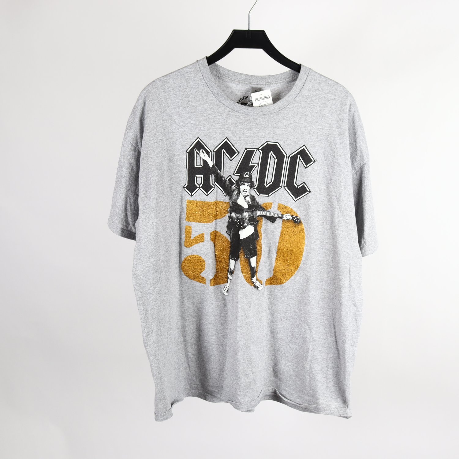 T-shirt, AC/DC, grå, stl. 2XL
