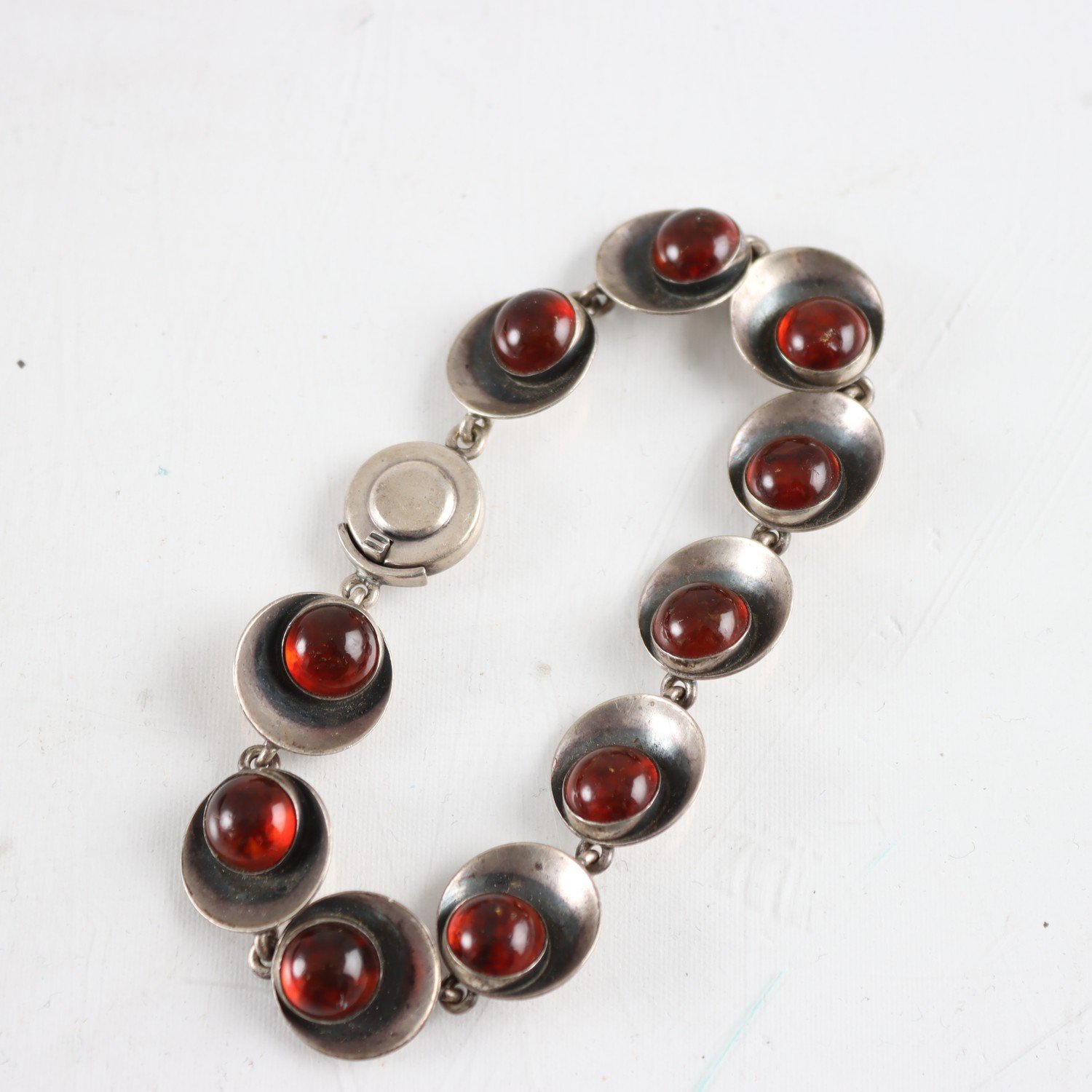 Armband, Silver, Bärnsten, ”Niels Erik From”, Denmark, brv: 20,8 g