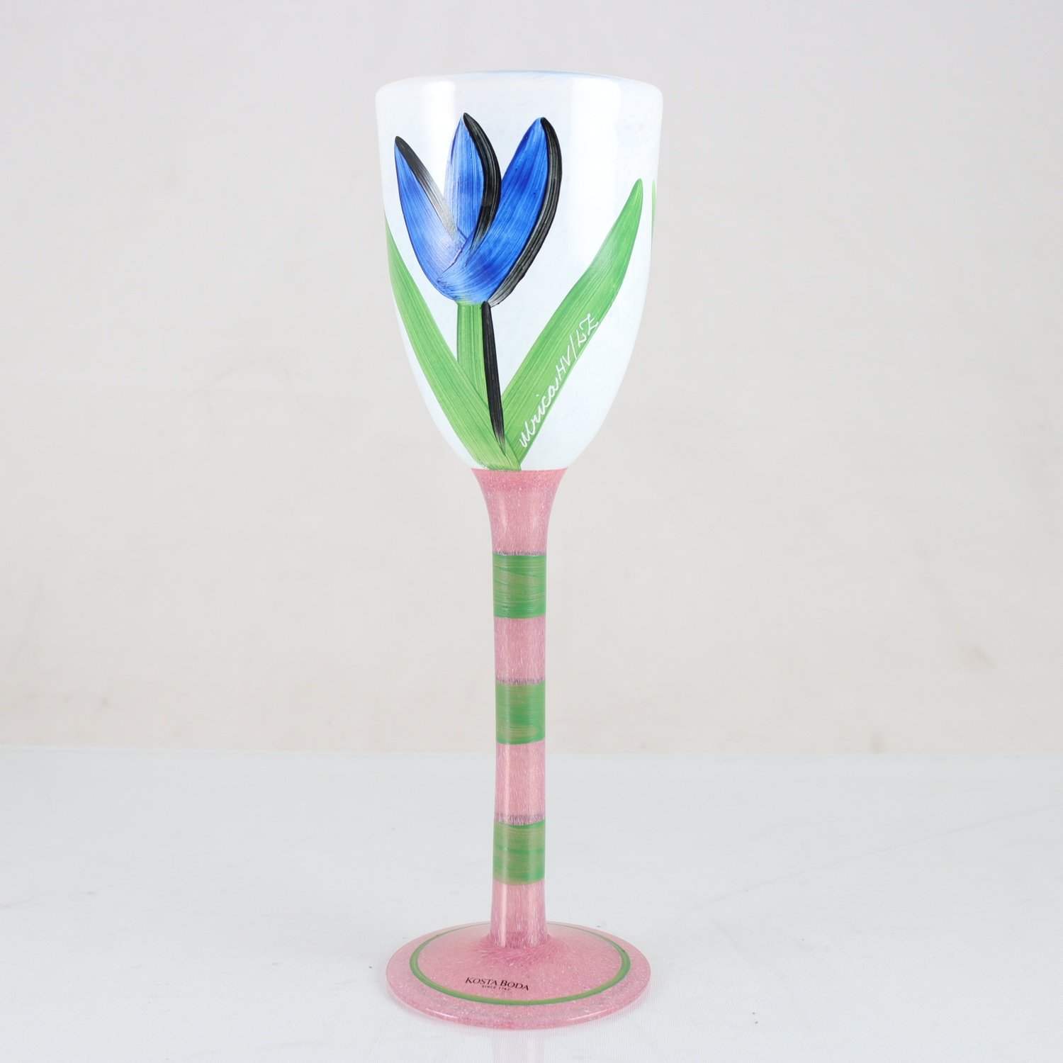 Vinglas, pokal, Tulipa, Ulrica Hydman Vallien, Kosta Boda. Signerad.