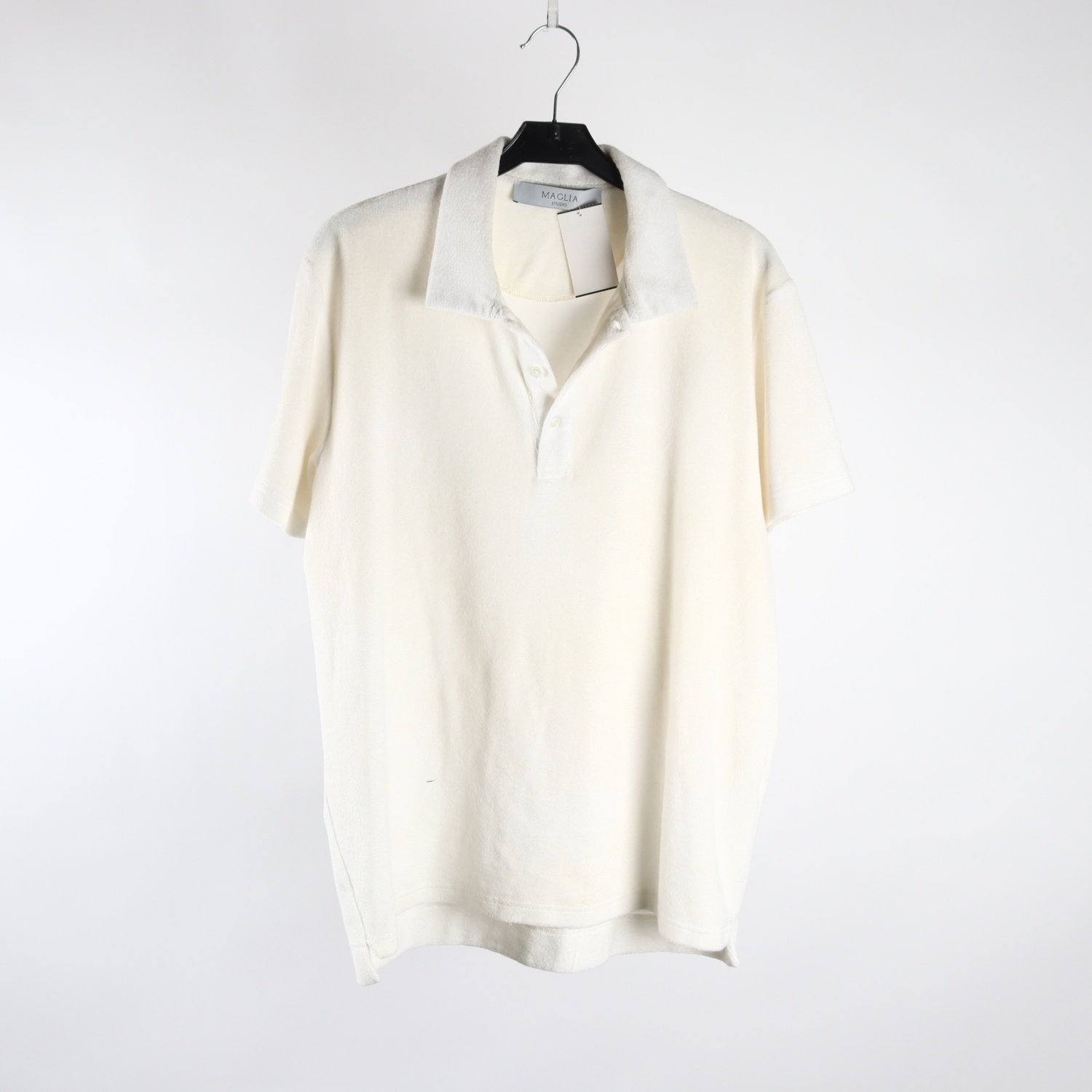 Piké, Maglia Studio, vit, frotté, stl. M