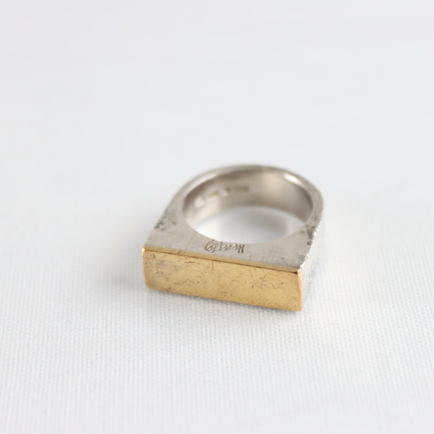Ring, guld 18k, silver 925, Hedvig Westermark, Smide & Form, vikt: 15,5 g