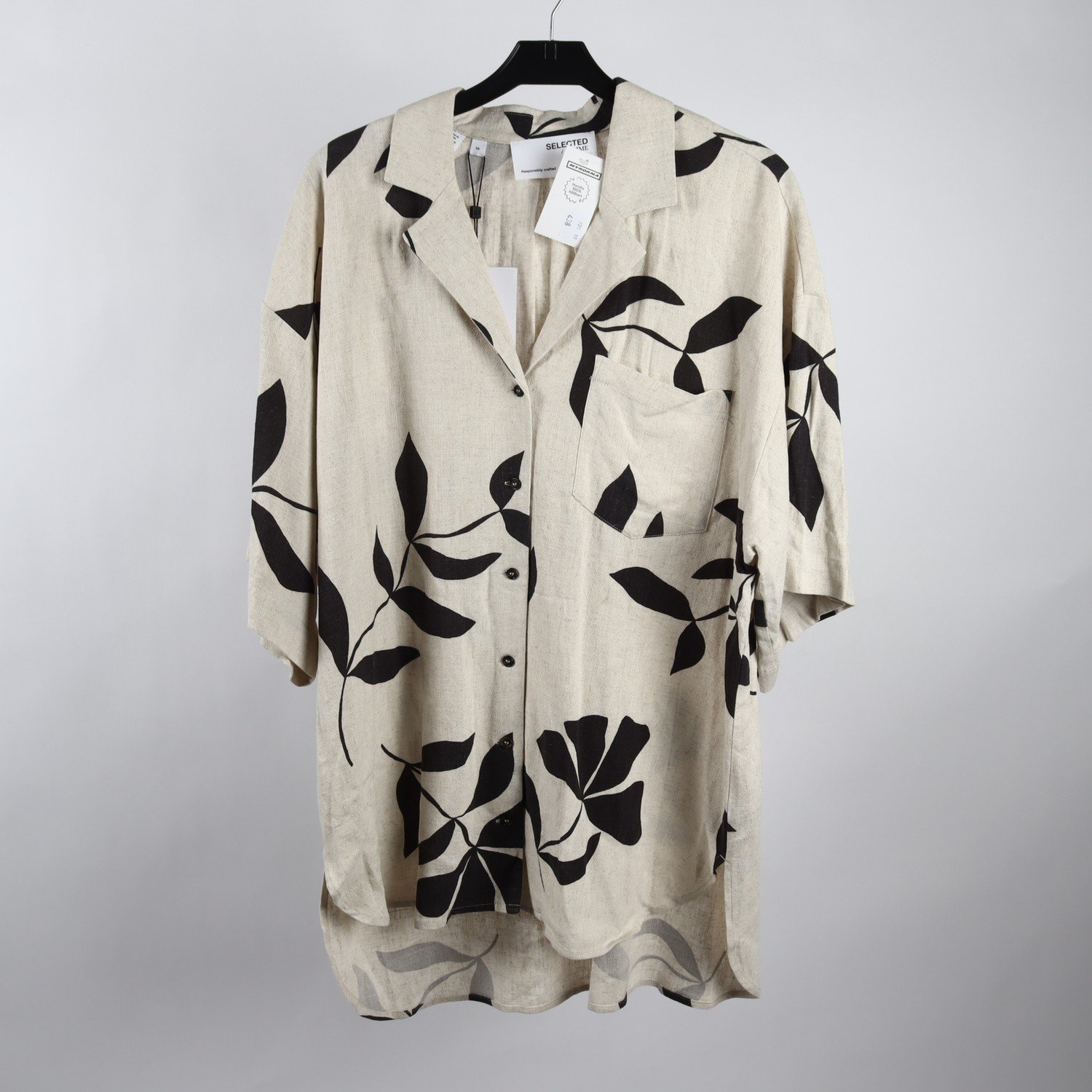 Blus, Selected Femme vit, brun, stl. 38